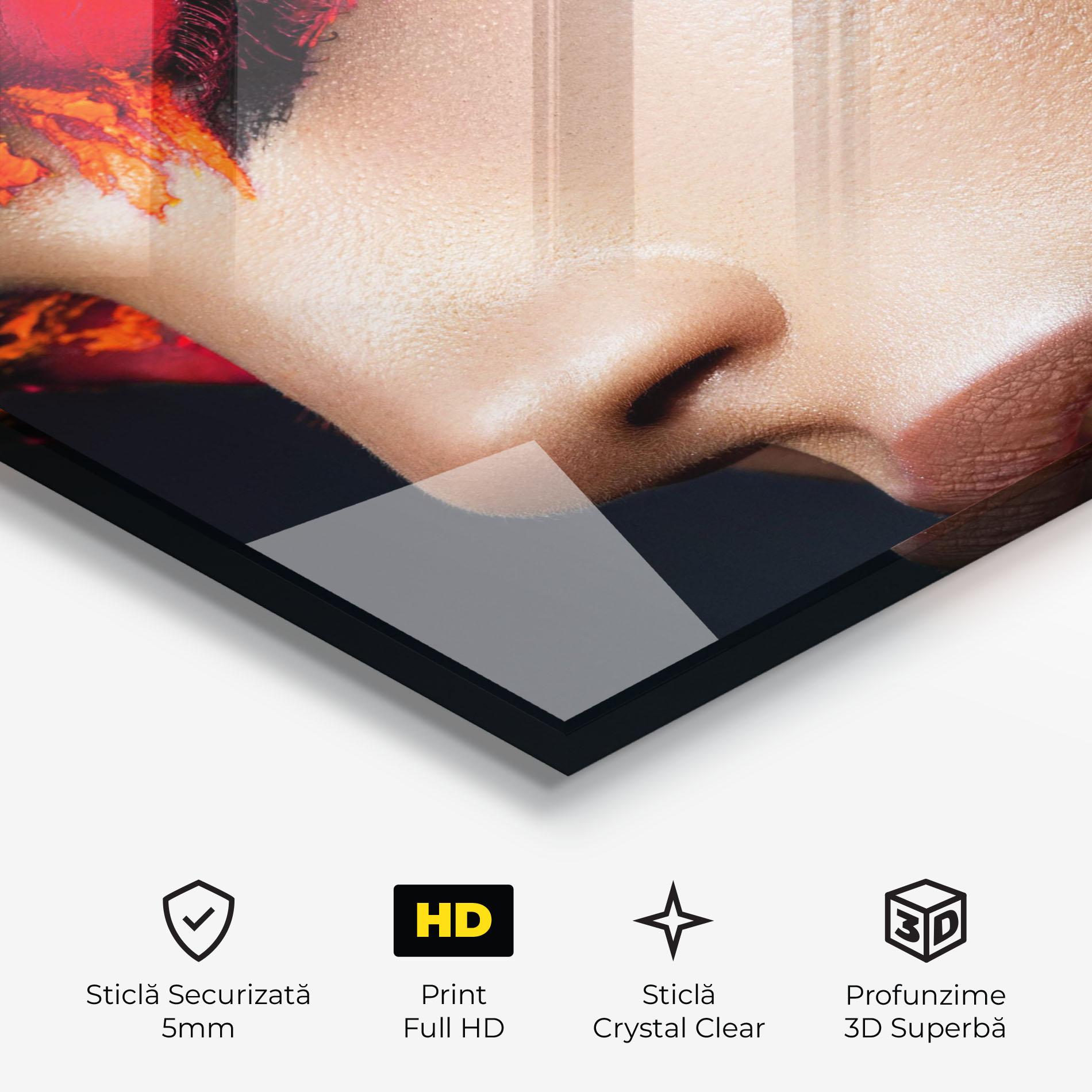 Tablou Sticla Fire Make Up mockup 3