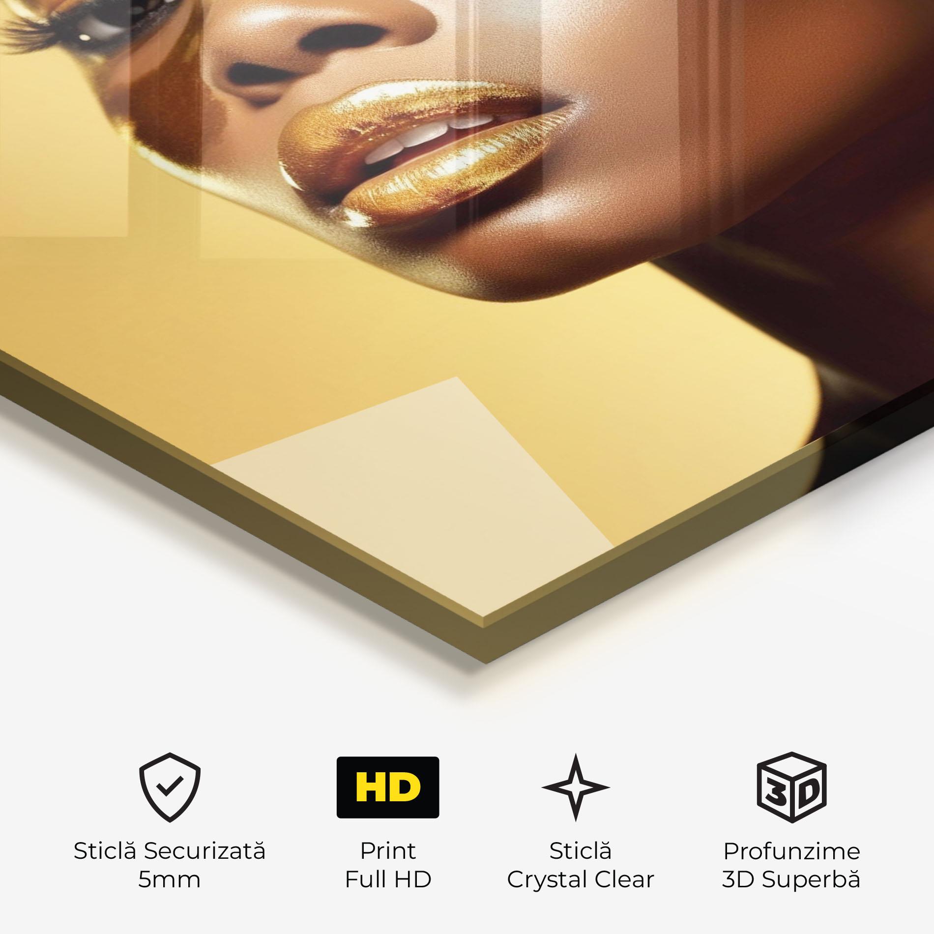 Tablou Sticla Gold Headdress mockup 3