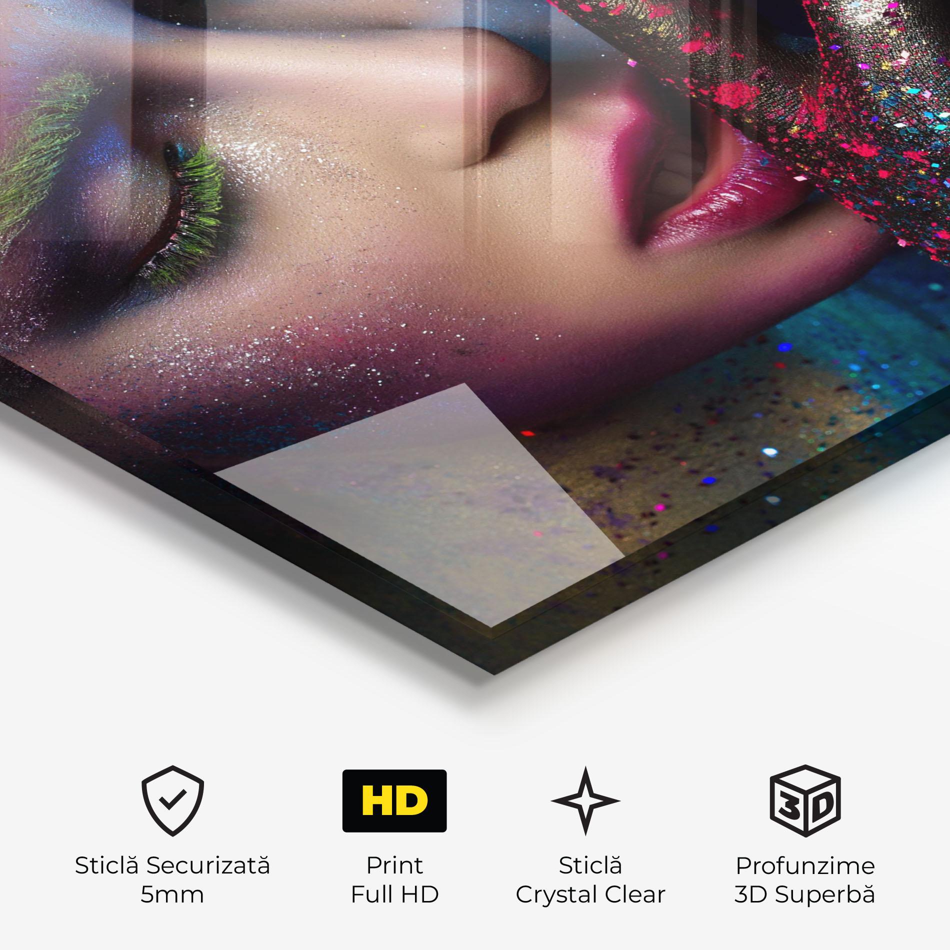 Tablou Sticla Green Eyelashes mockup 3