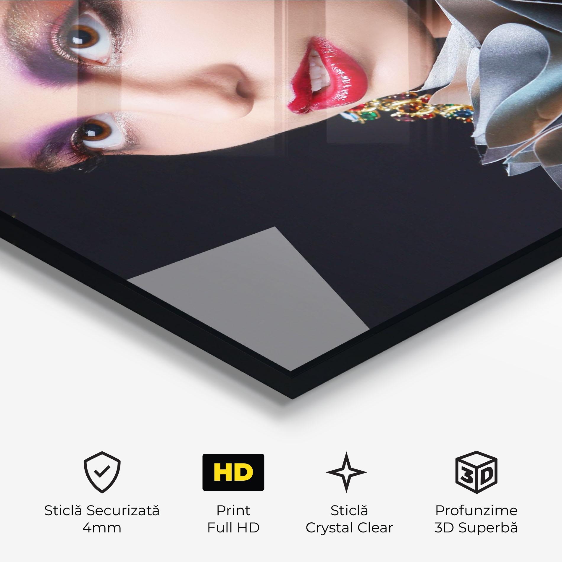 Tablou Sticla Big Eyes Makeup mockup 3