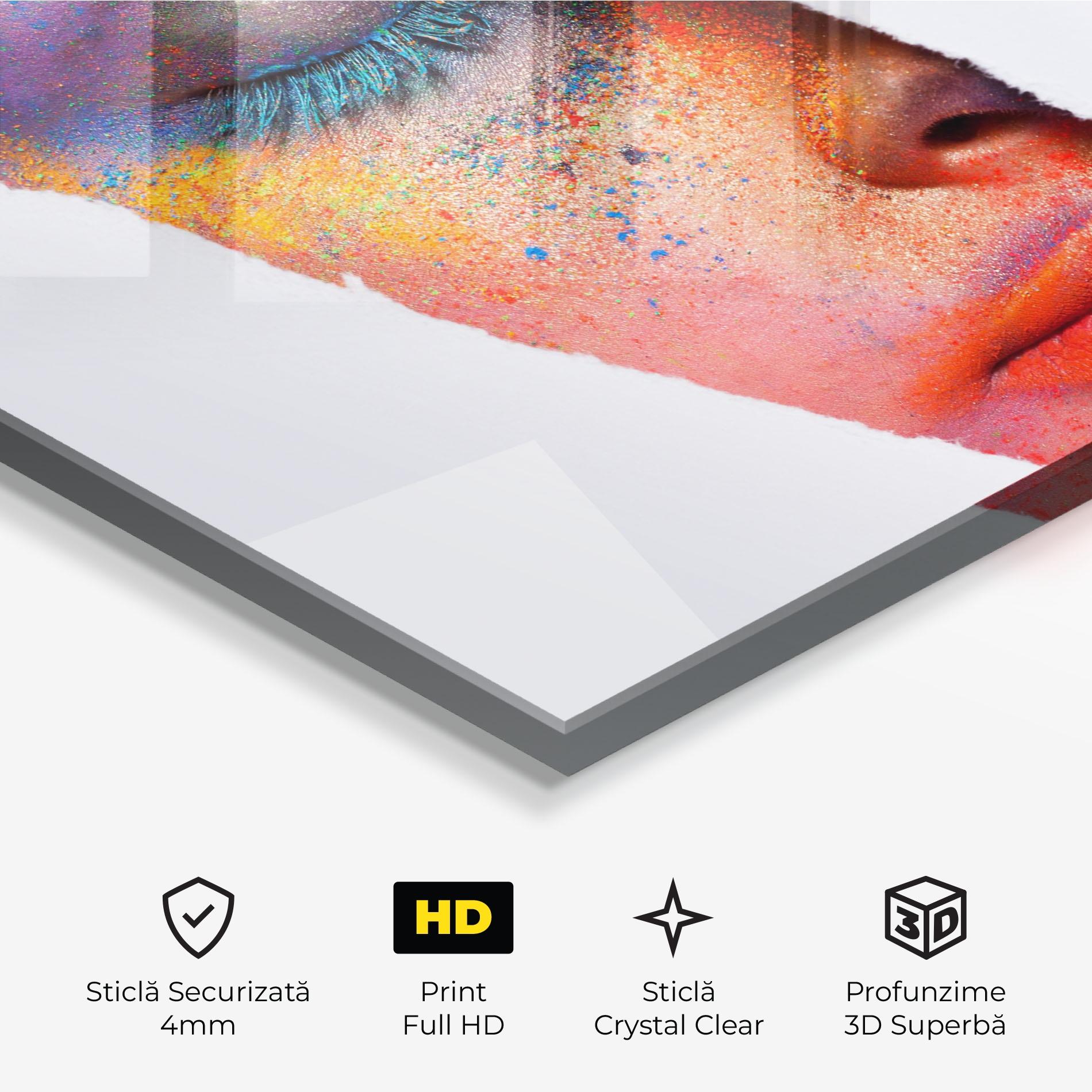 Tablou Sticla Blue Eyelashes mockup 3