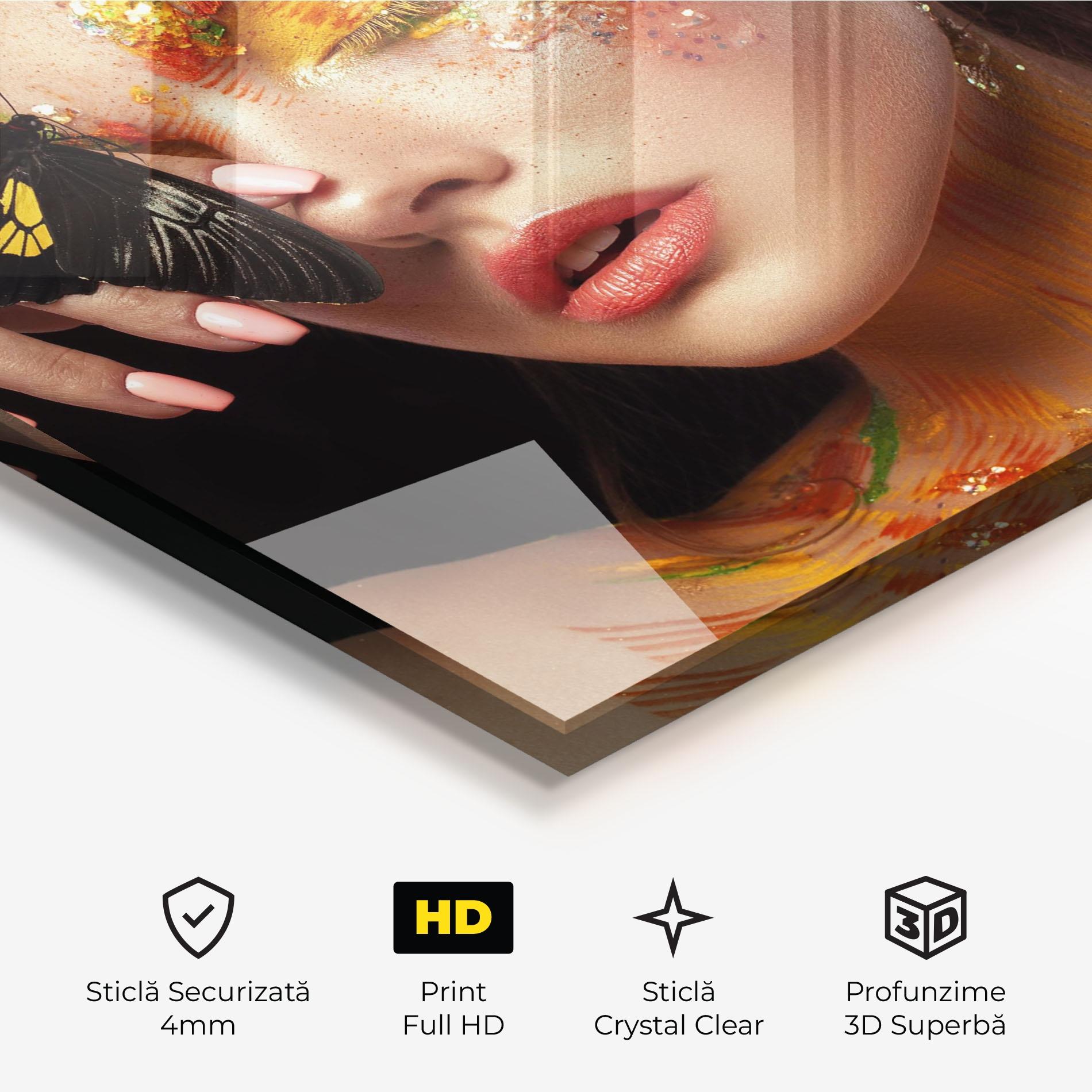 Tablou Sticla Butterflu Makeup mockup 3