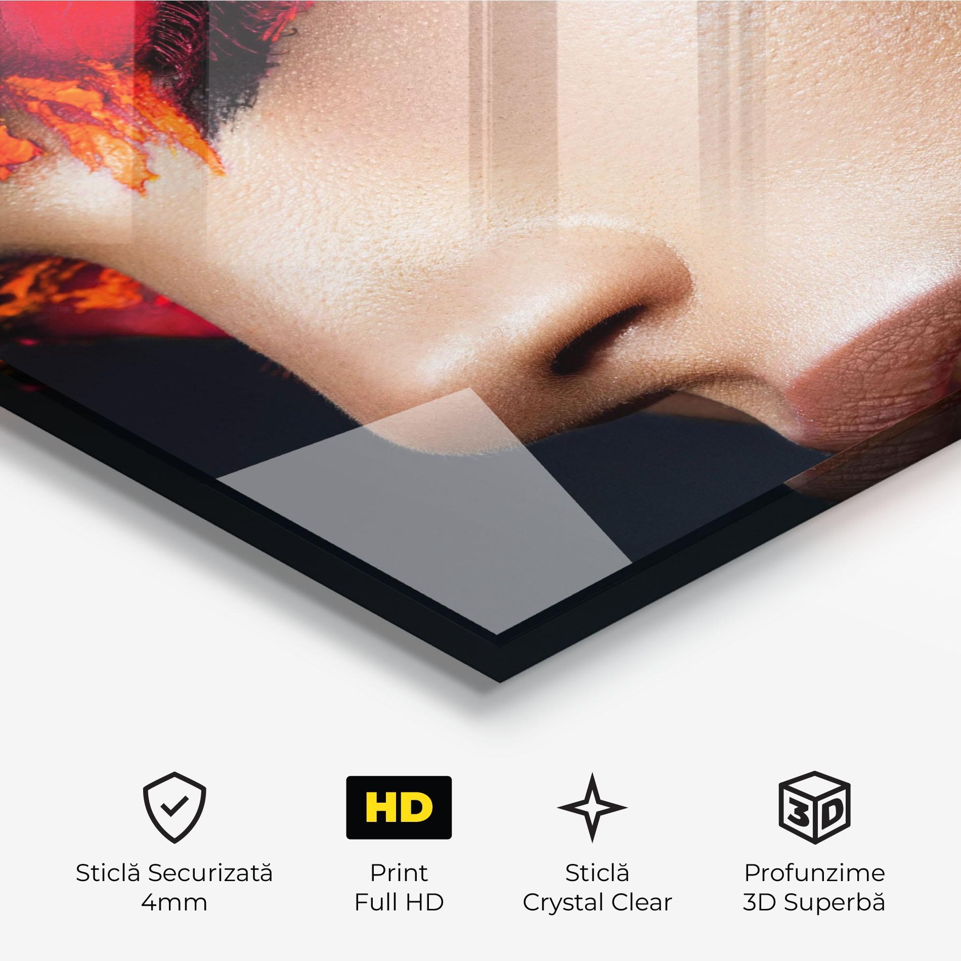 Tablou Sticla Fire Make Up mockup 3