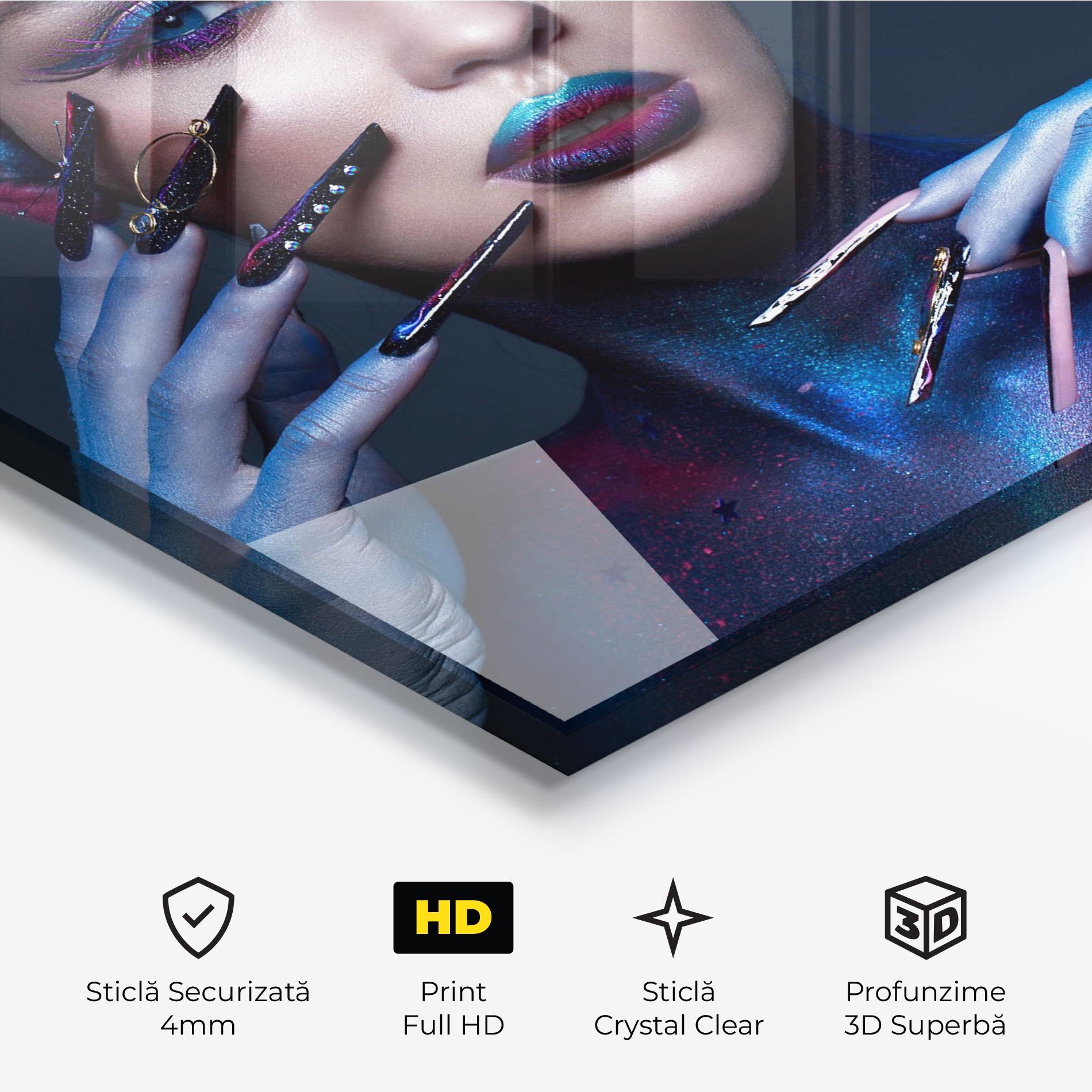 Tablou Sticla Galaxy Hair Girl mockup 3