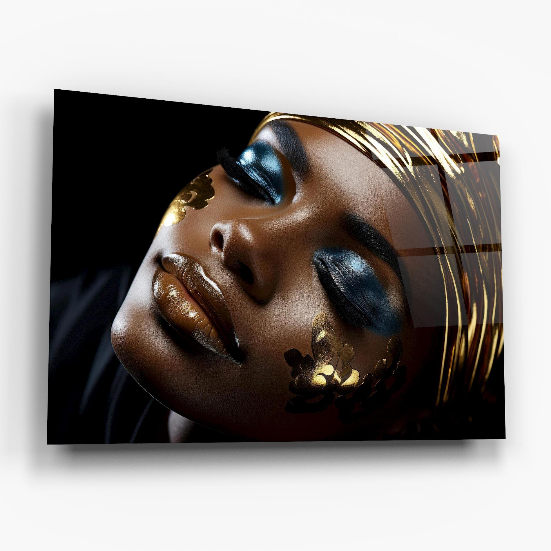 Tablou Sticla Dark Blue Makeup mockup 6