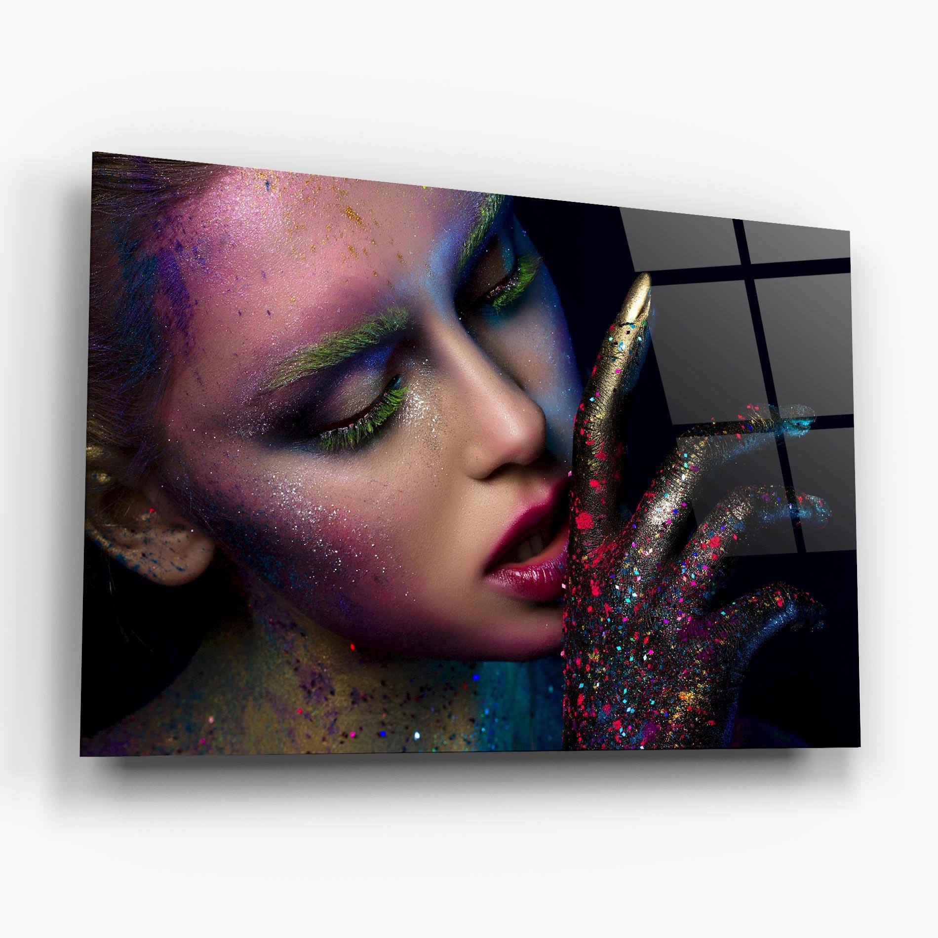 Tablou Sticla Green Eyelashes mockup 6