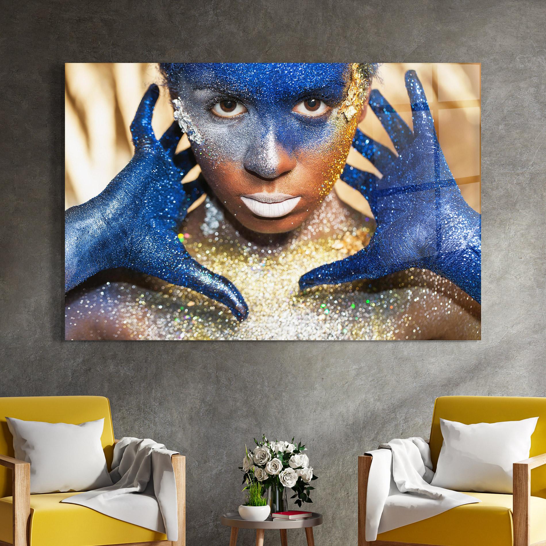 Tablou Sticla Glue Gold Glitter mockup 4