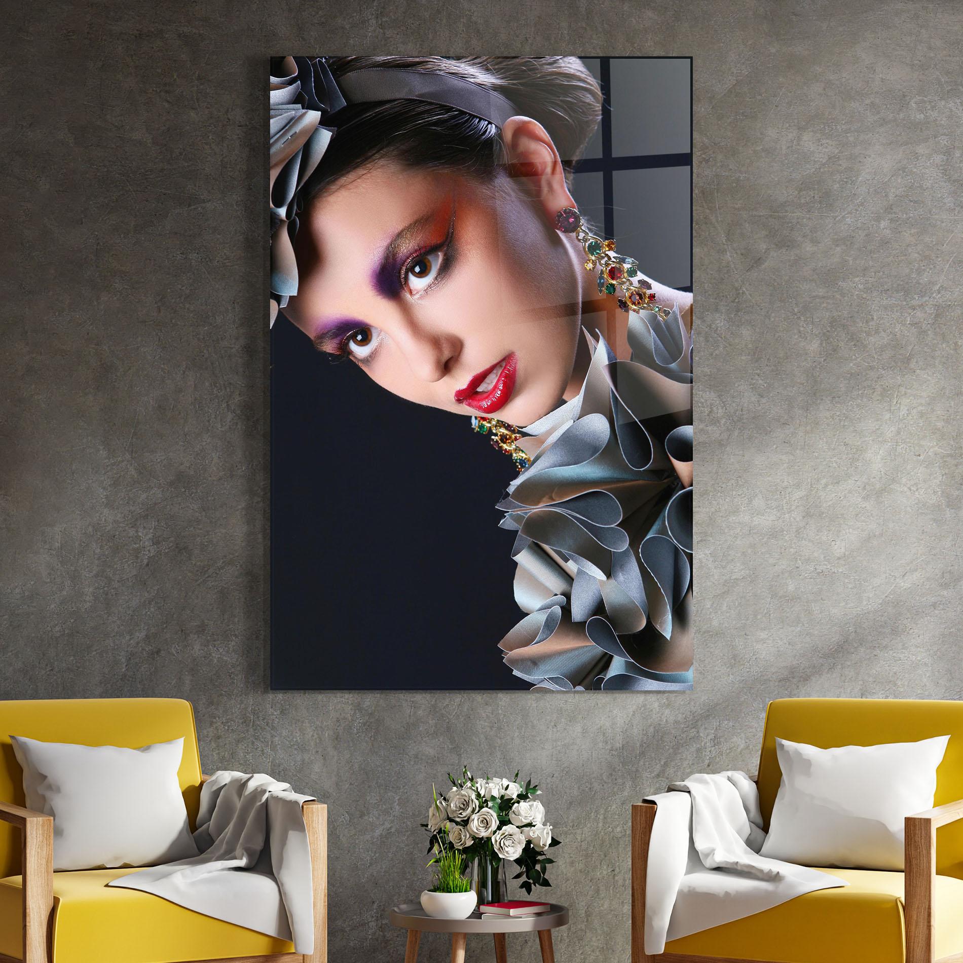 Tablou Sticla Big Eyes Makeup mockup 4