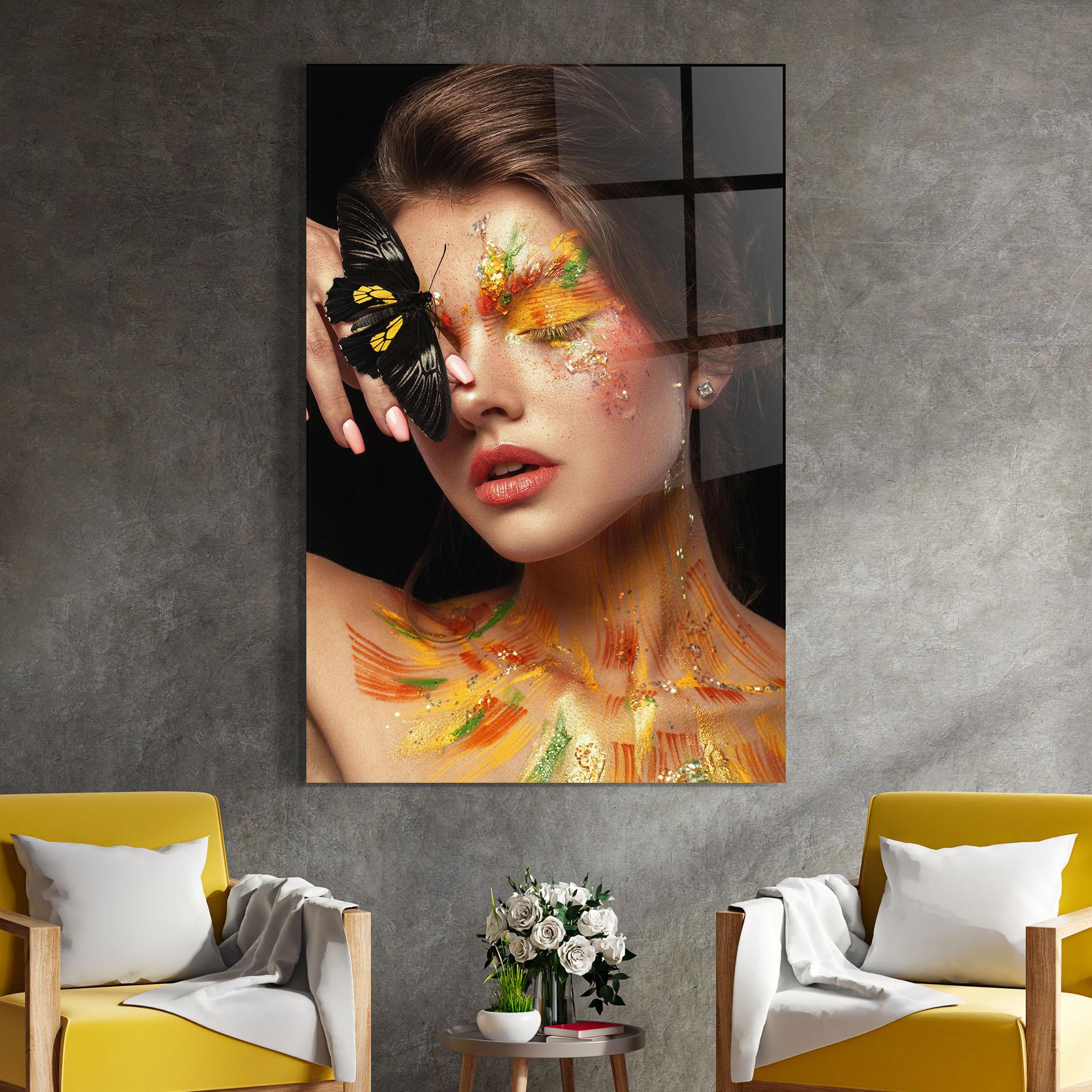 Tablou Sticla Butterflu Makeup mockup 4