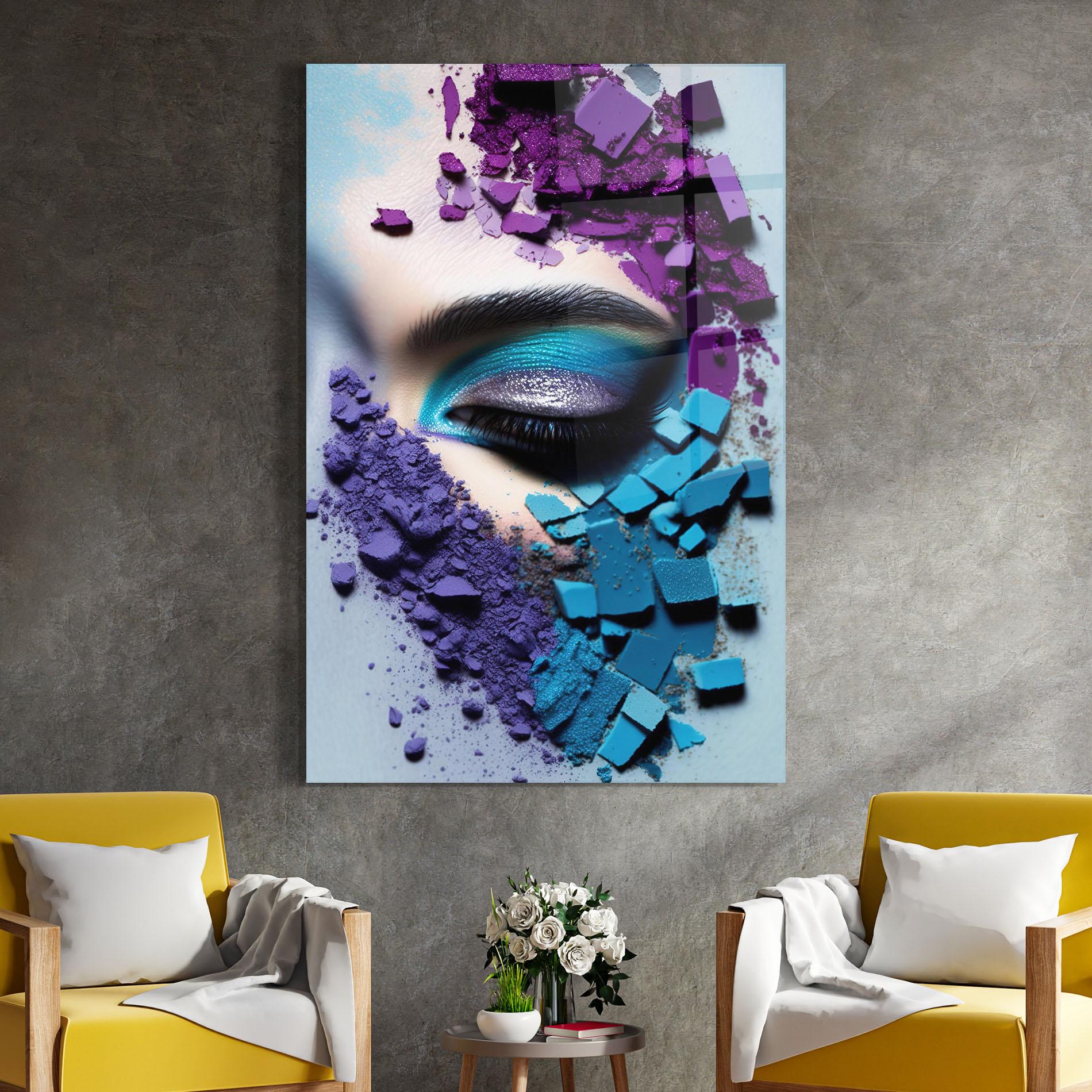 Tablou Sticla Crushed Neon Palette mockup 4