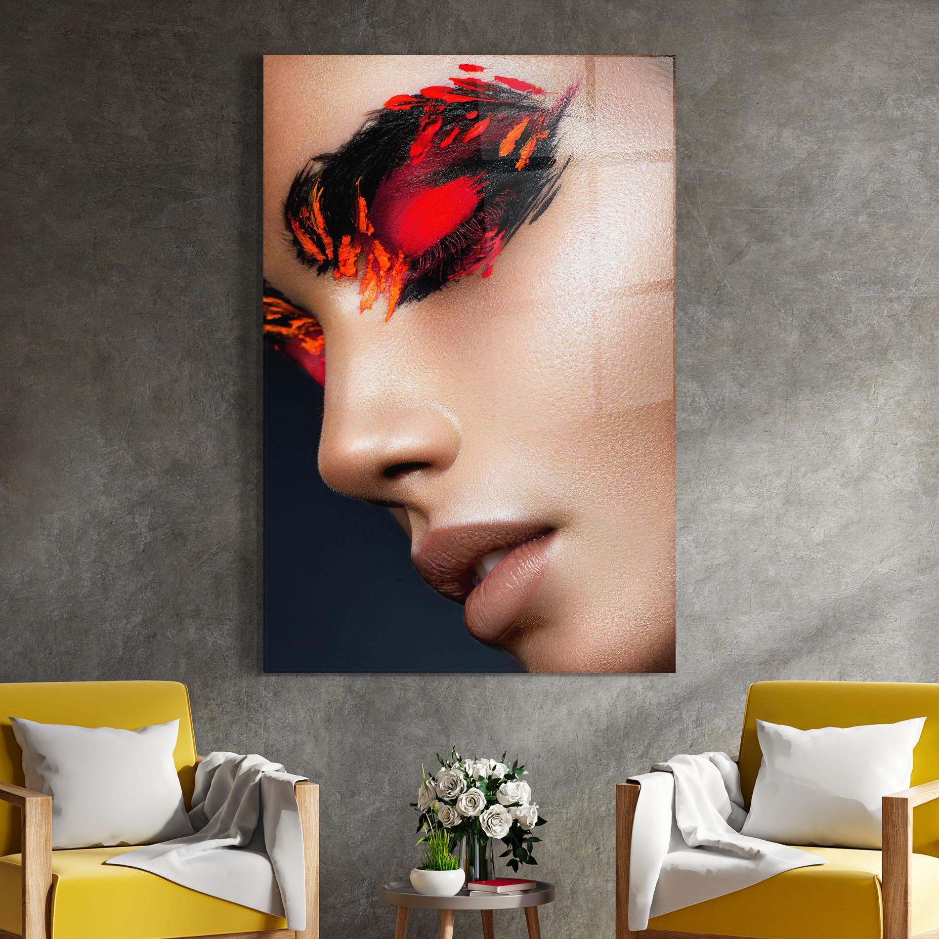 Tablou Sticla Fire Make Up mockup 4