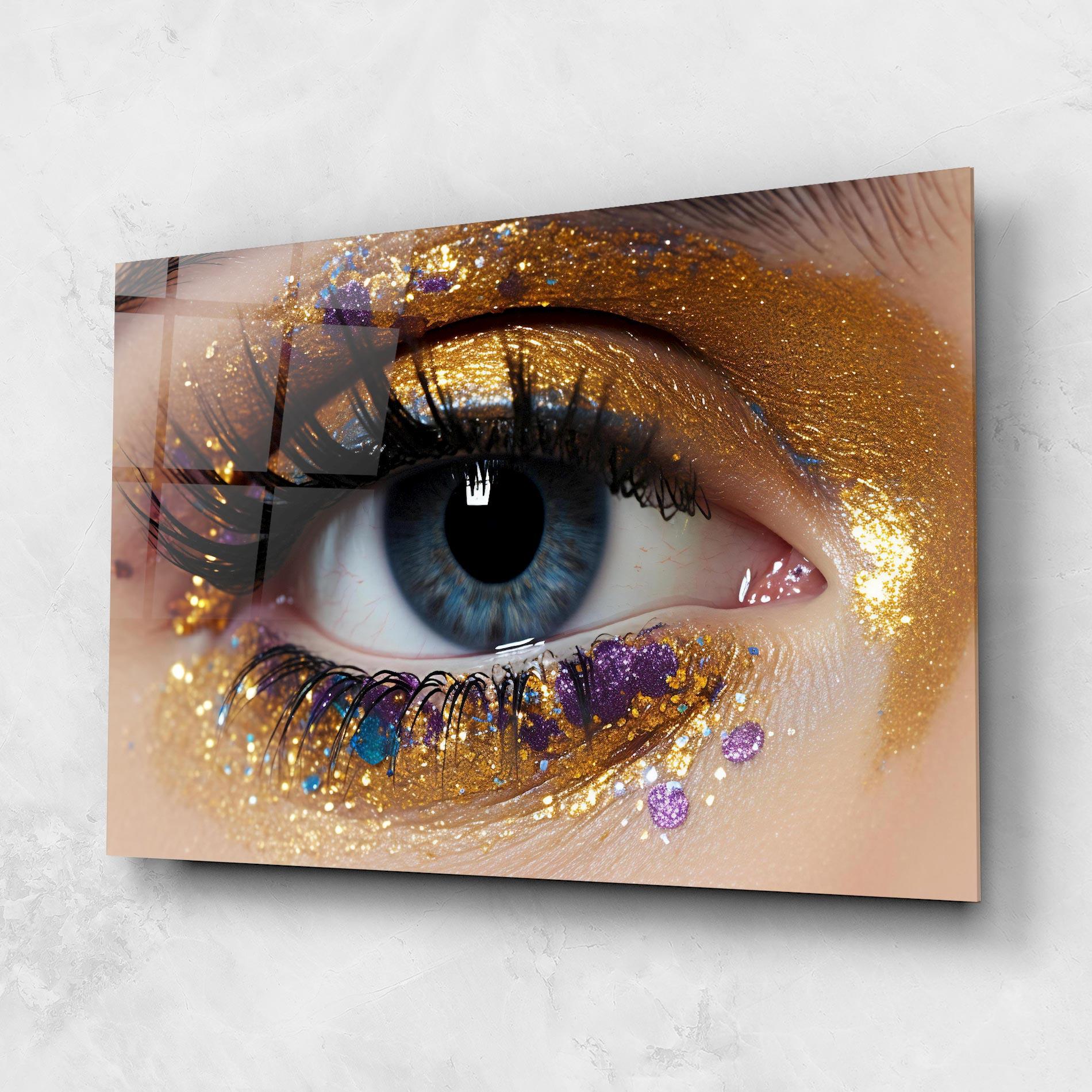 Tablou Sticla Blue Eye Make Up mockup 1