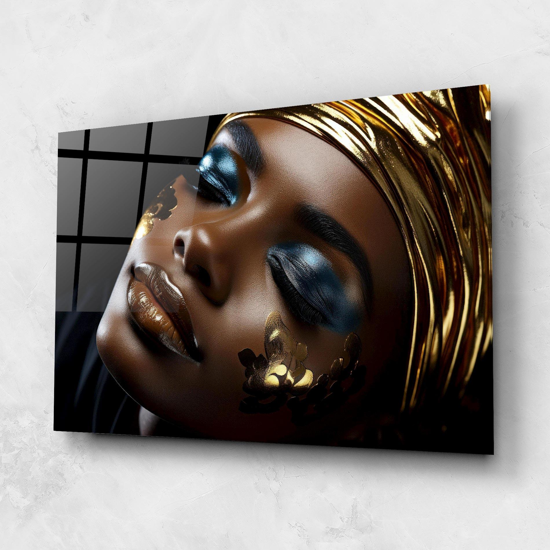 Tablou Sticla Dark Blue Makeup mockup 1