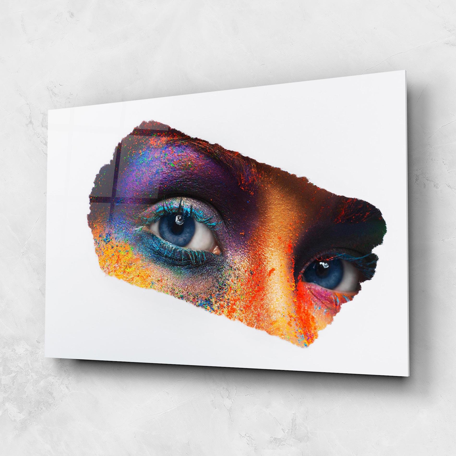Tablou Sticla Female Colourful Makeup mockup 1