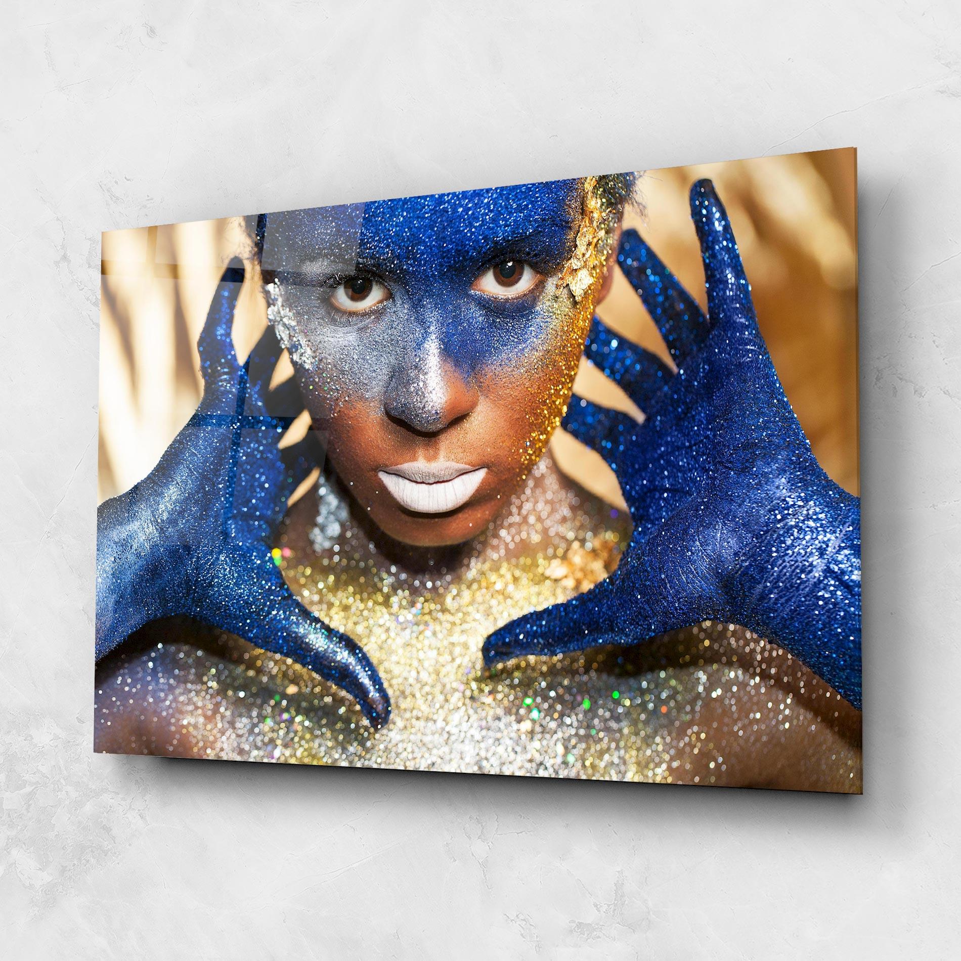 Tablou Sticla Glue Gold Glitter mockup 1