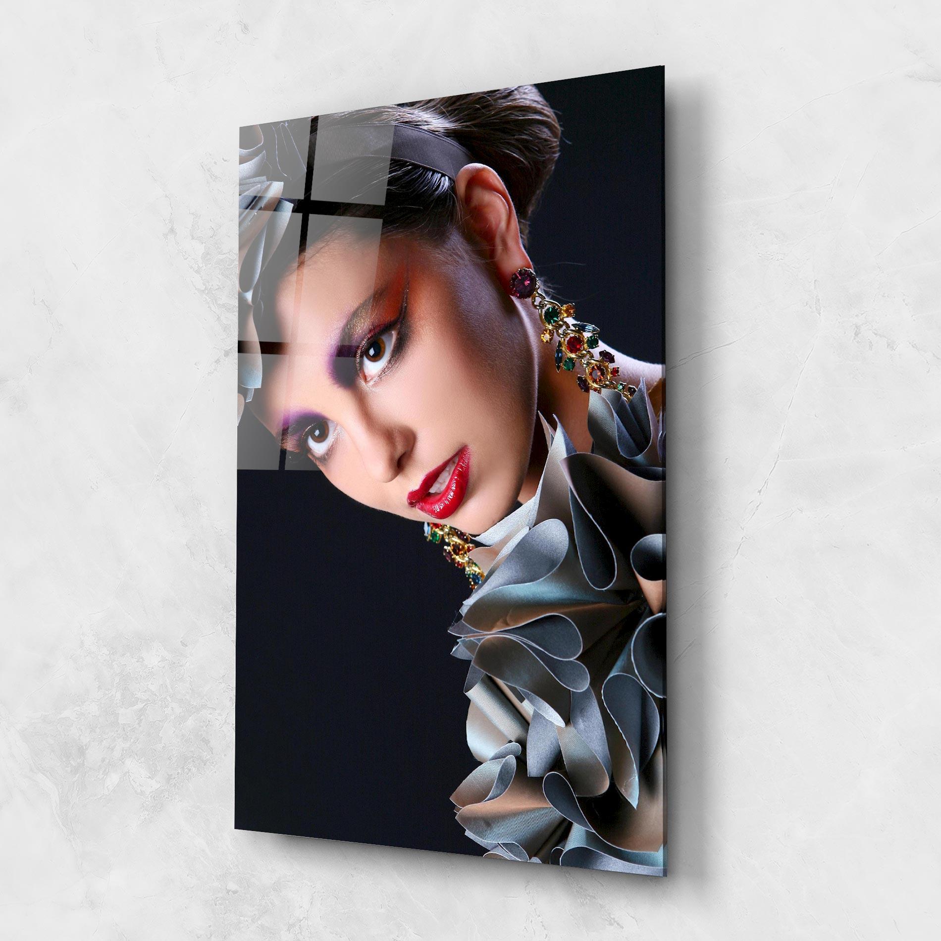 Tablou Sticla Big Eyes Makeup mockup 1