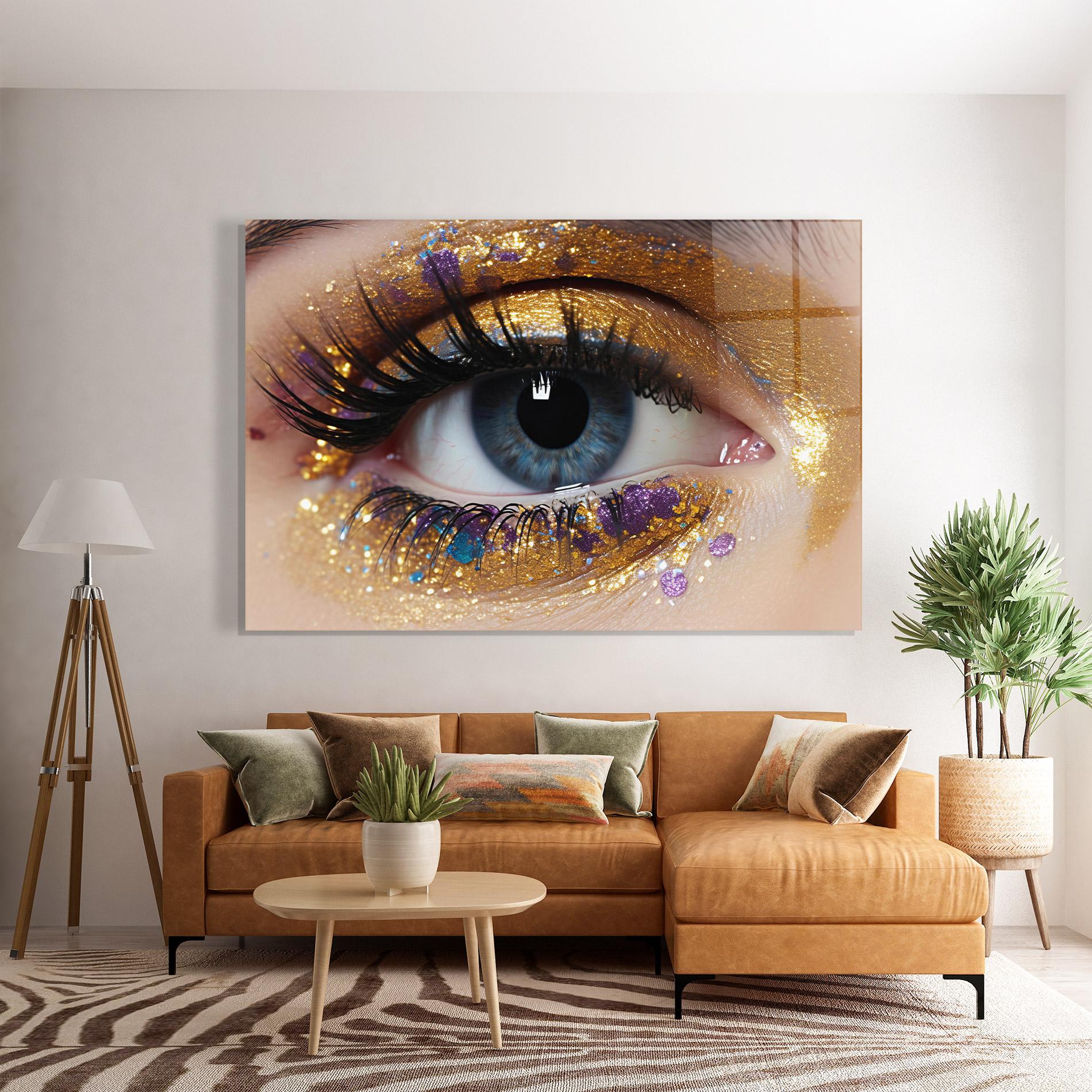 Tablou Sticla Blue Eye Make Up mockup 7