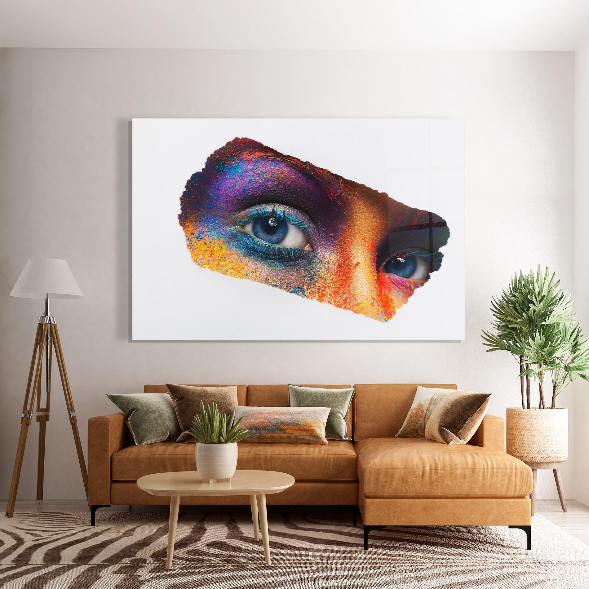 Tablou Sticla Female Colourful Makeup mockup 7