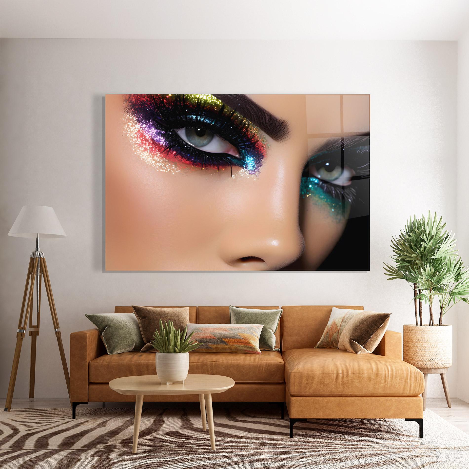 Tablou Sticla Feminine Makeup Model mockup 7