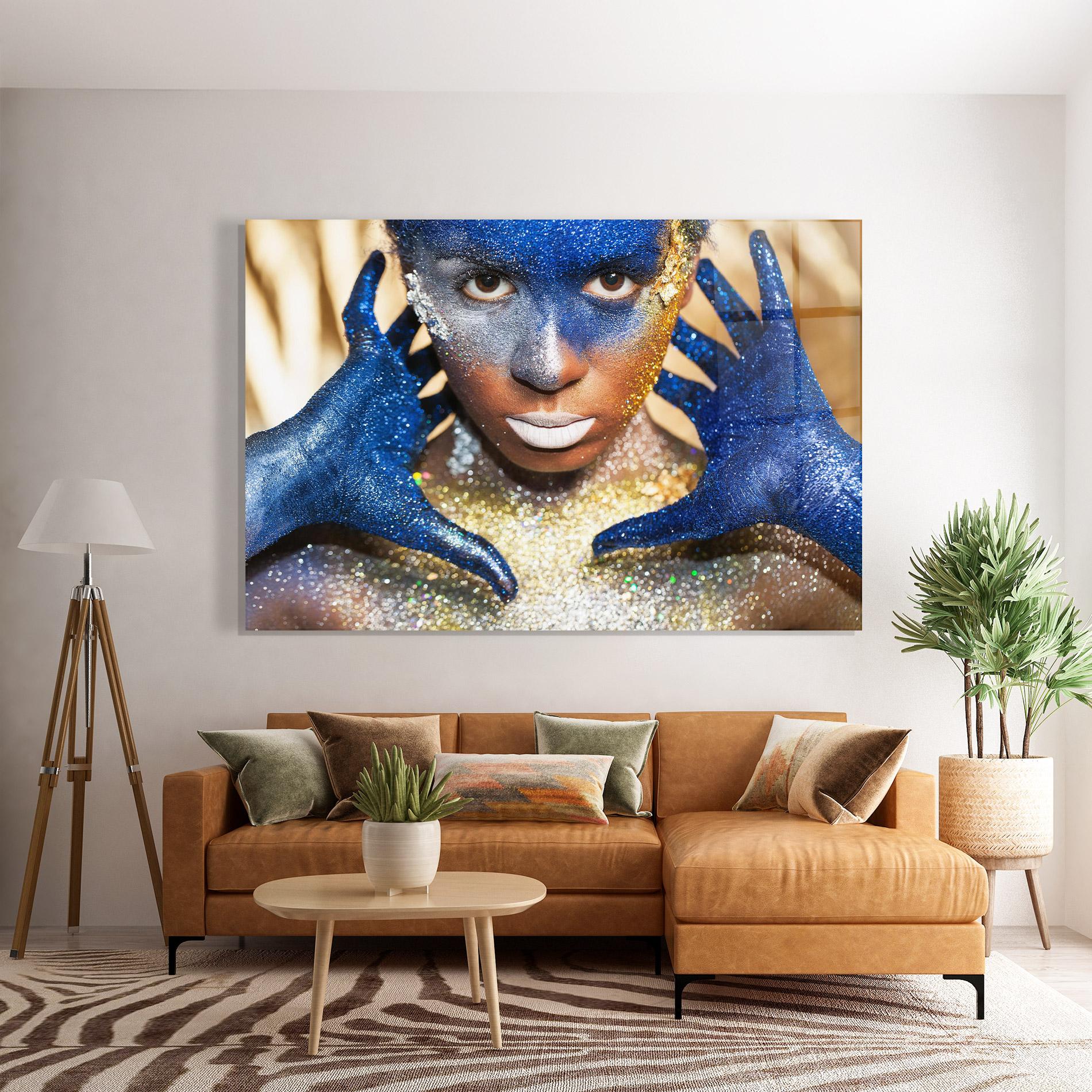 Tablou Sticla Glue Gold Glitter mockup 7