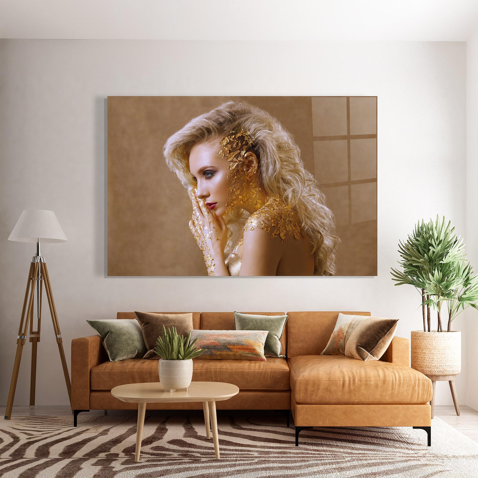 Tablou Sticla Gold Paper Makeup mockup 7