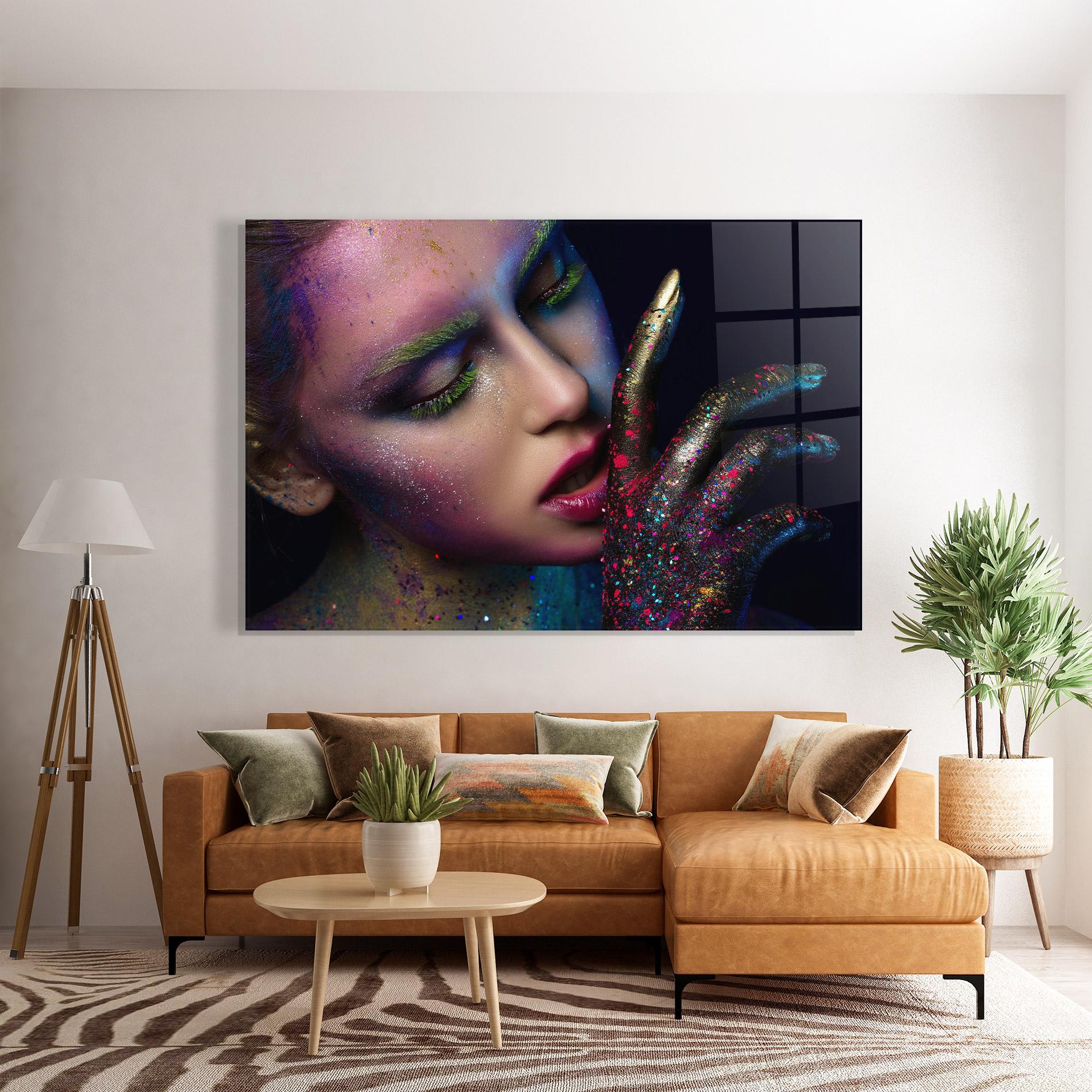 Tablou Sticla Green Eyelashes mockup 7