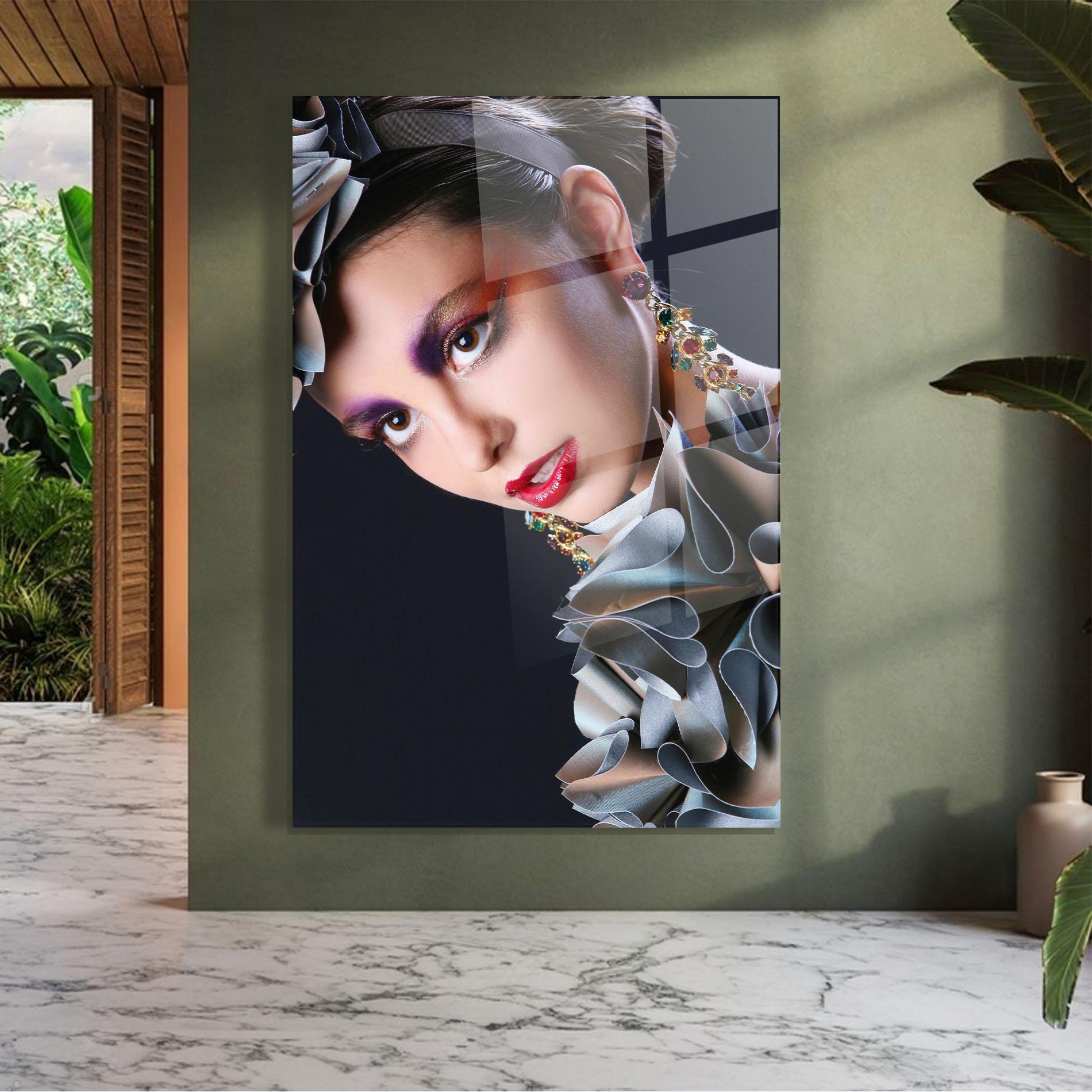 Tablou Sticla Big Eyes Makeup mockup 7