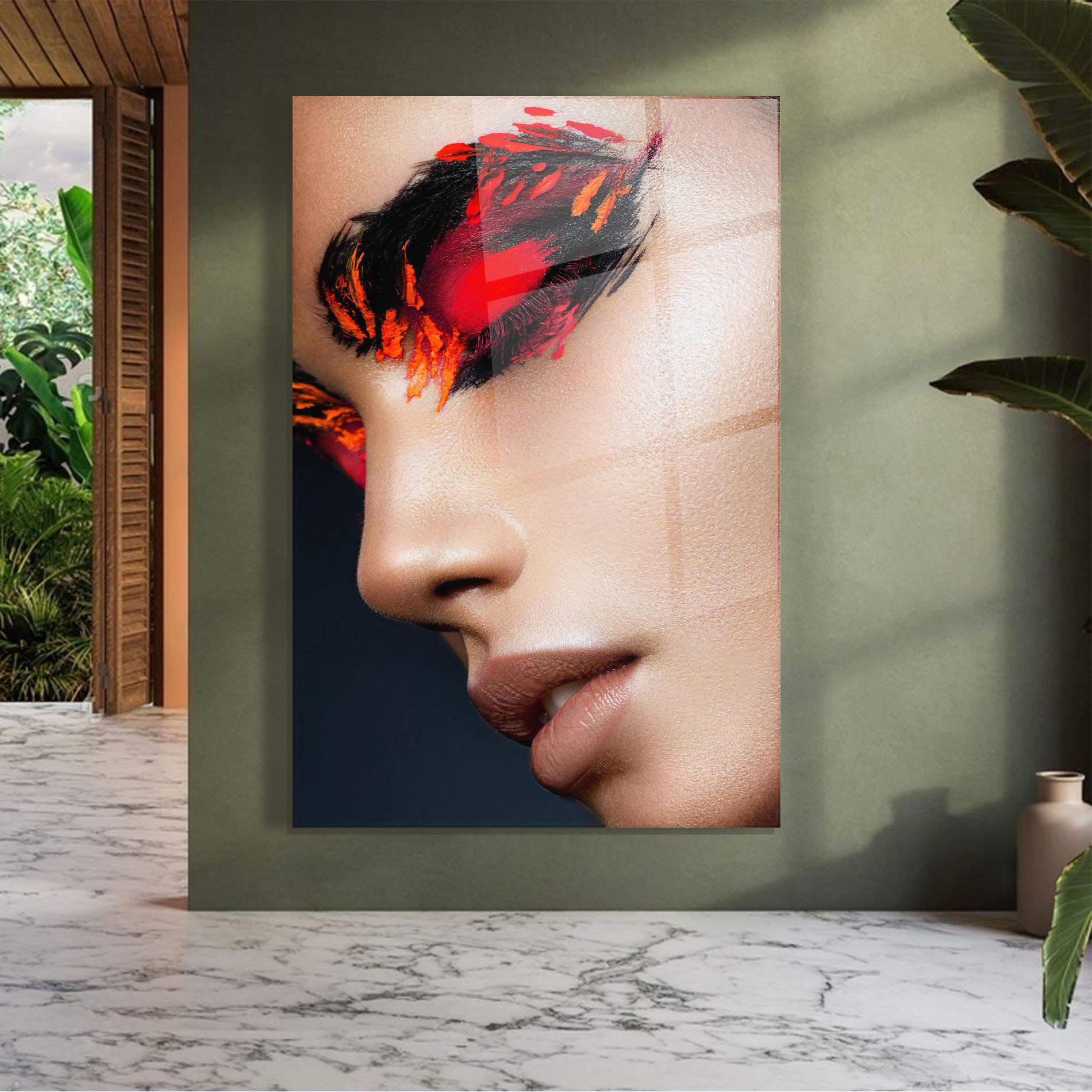 Tablou Sticla Fire Make Up mockup 7