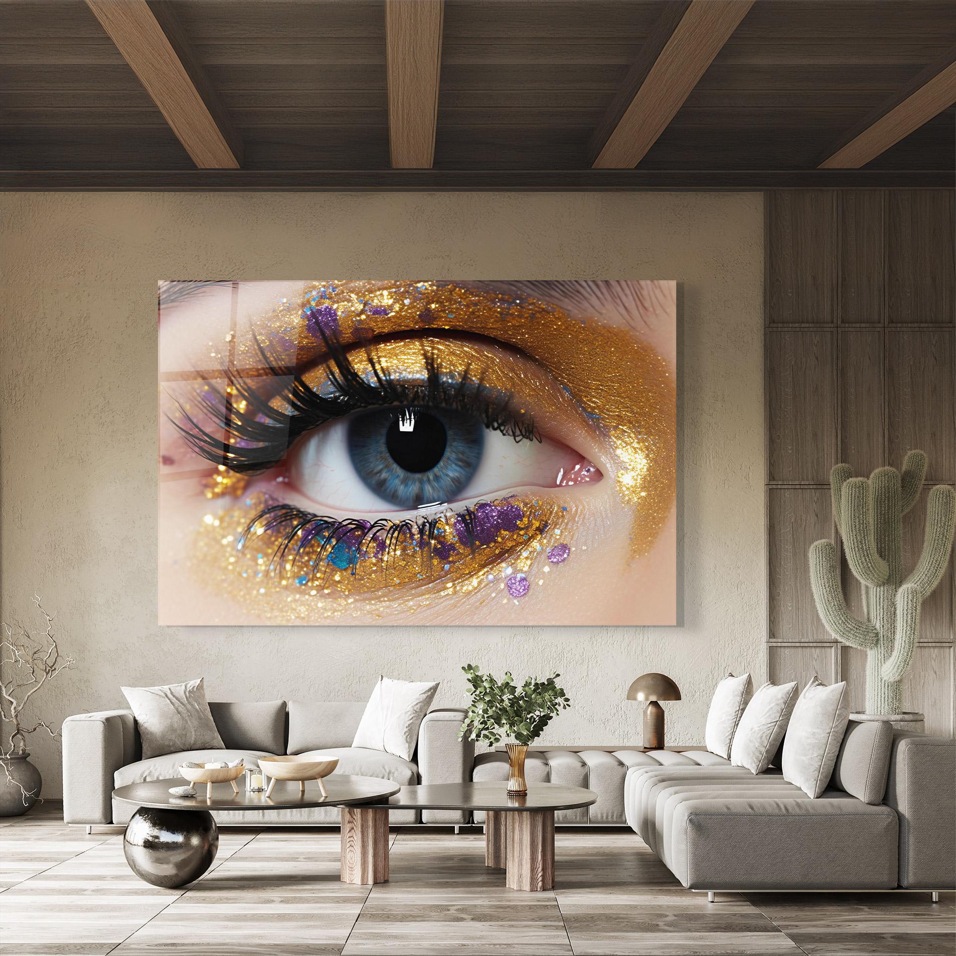 Tablou Sticla Blue Eye Make Up mockup 8