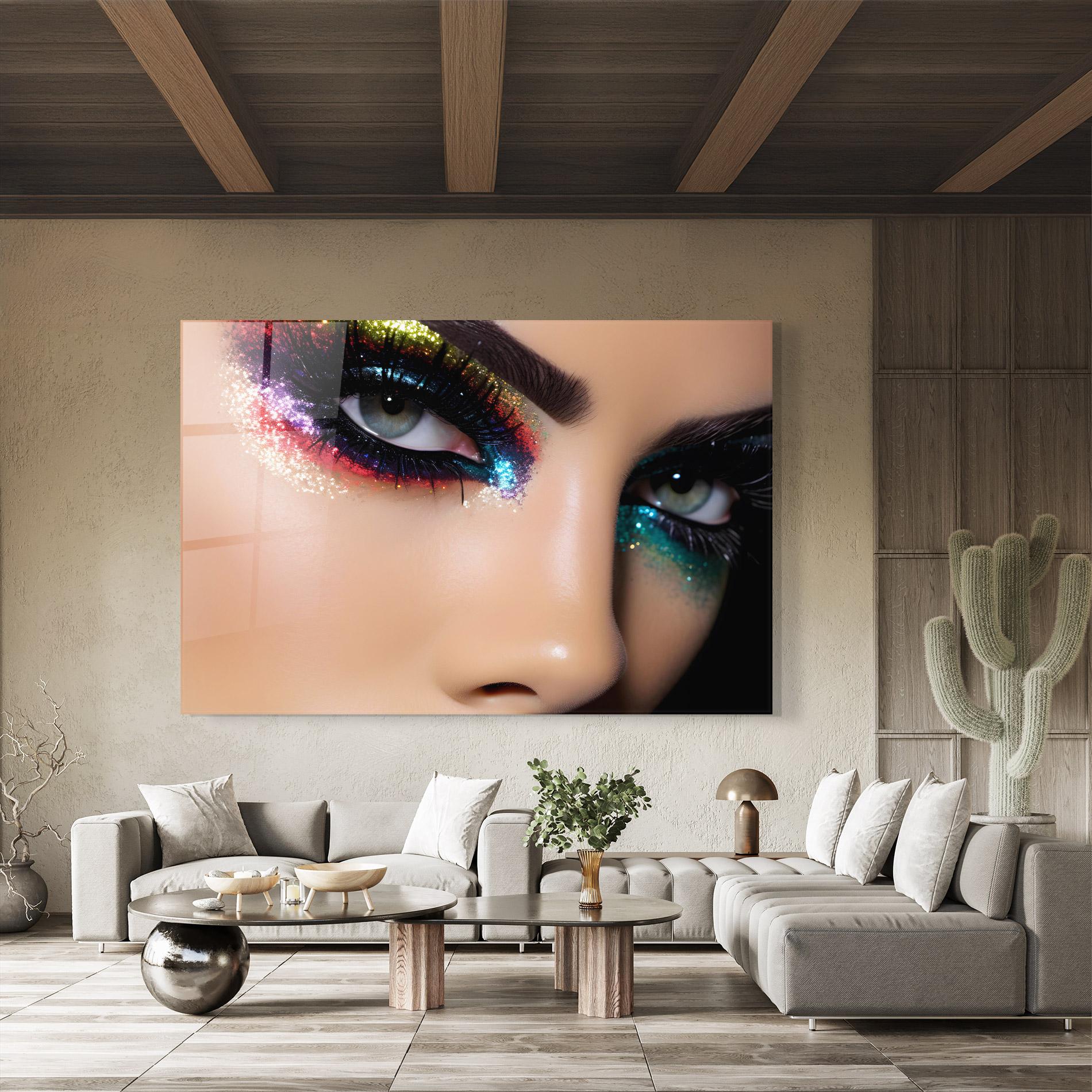 Tablou Sticla Feminine Makeup Model mockup 8