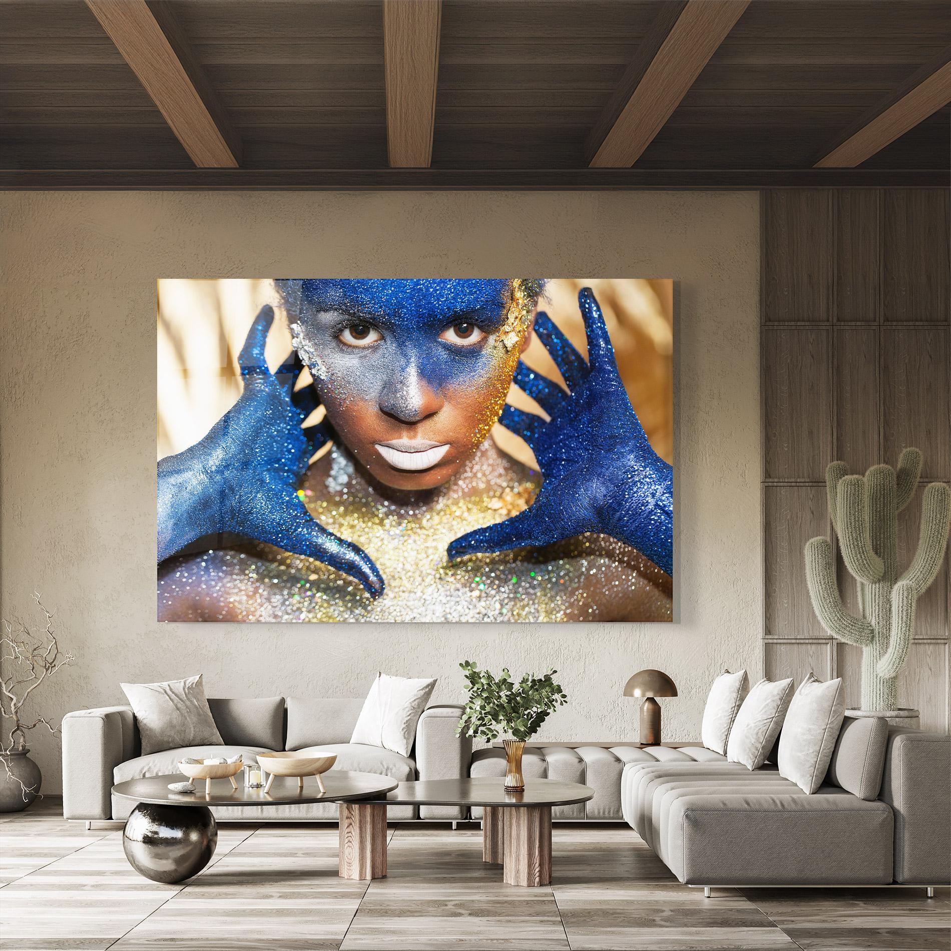 Tablou Sticla Glue Gold Glitter mockup 8