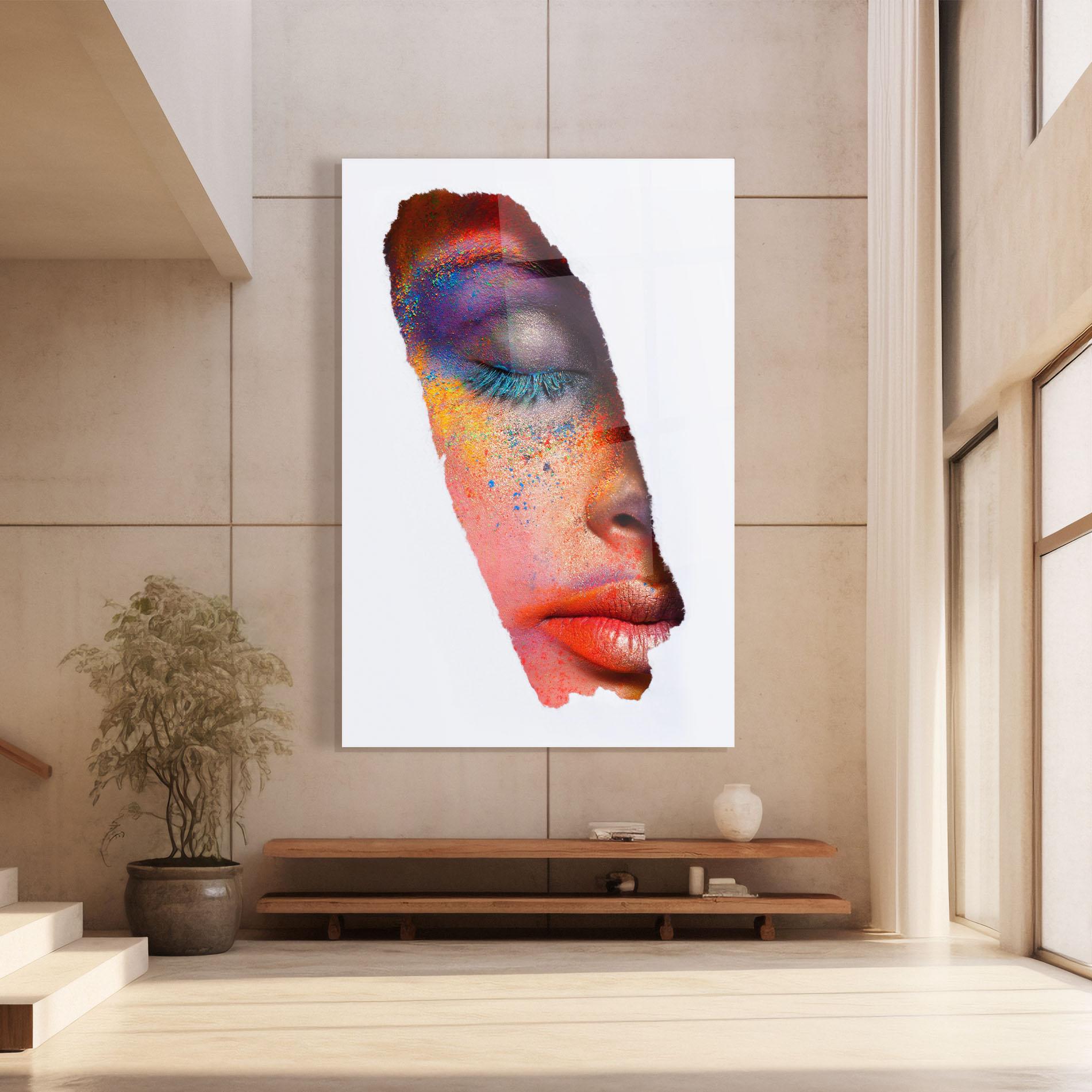 Tablou Sticla Blue Eyelashes mockup 8