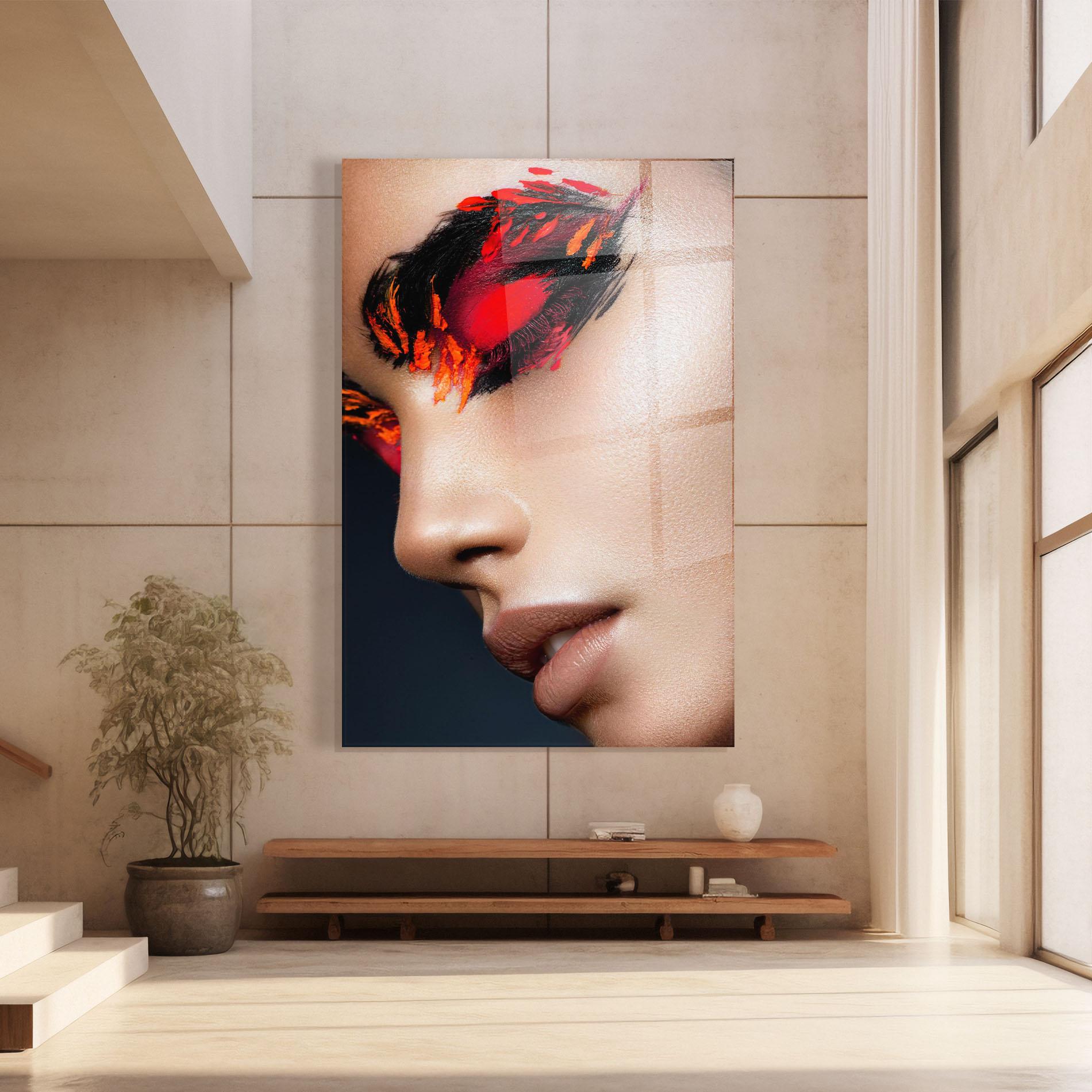 Tablou Sticla Fire Make Up mockup 8