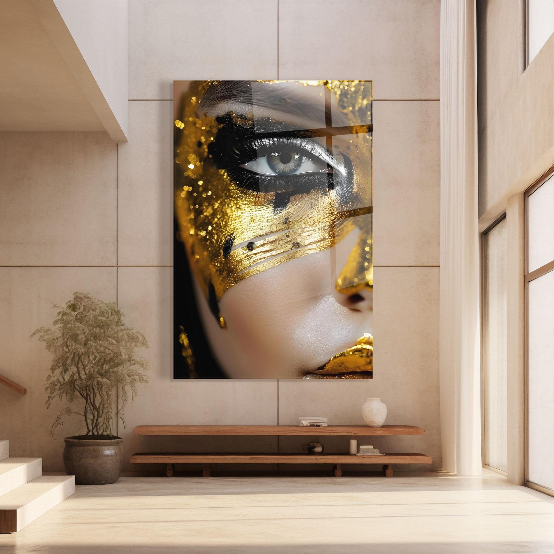 Tablou Sticla Grey Eye Makeup mockup 8