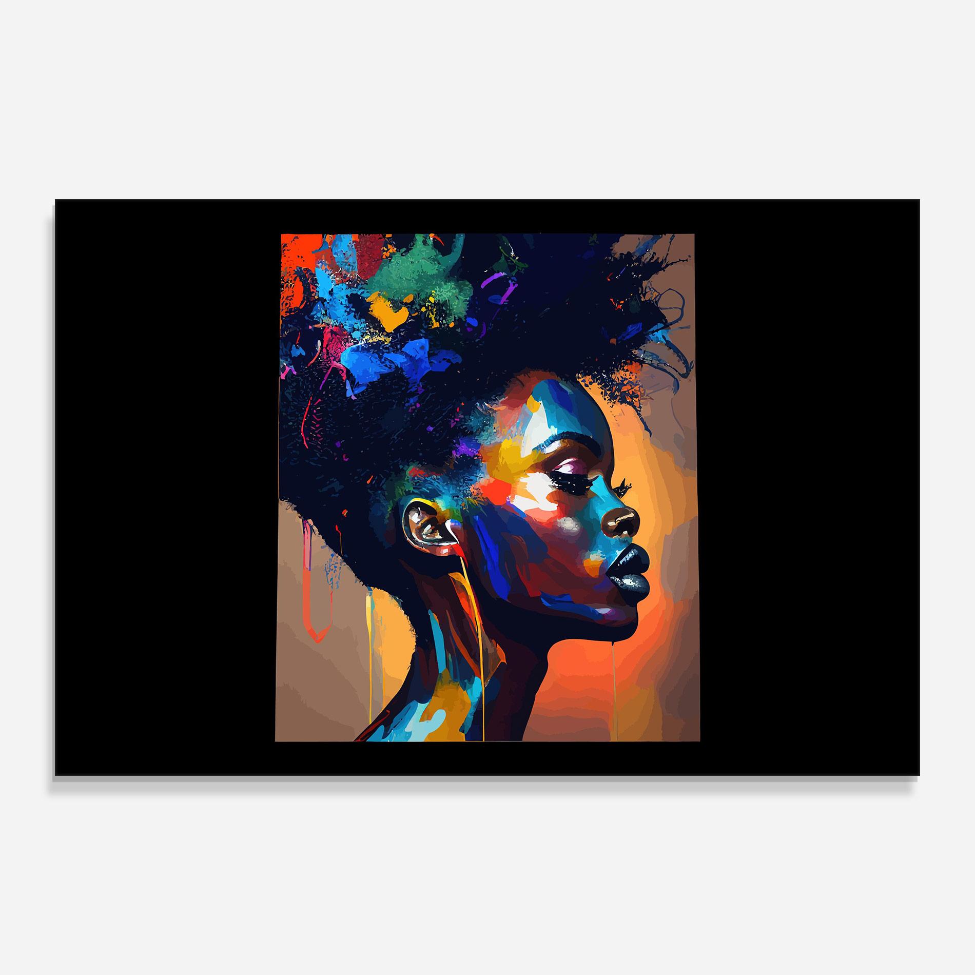 Tablou Sticla Woman Art Splash mockup 0