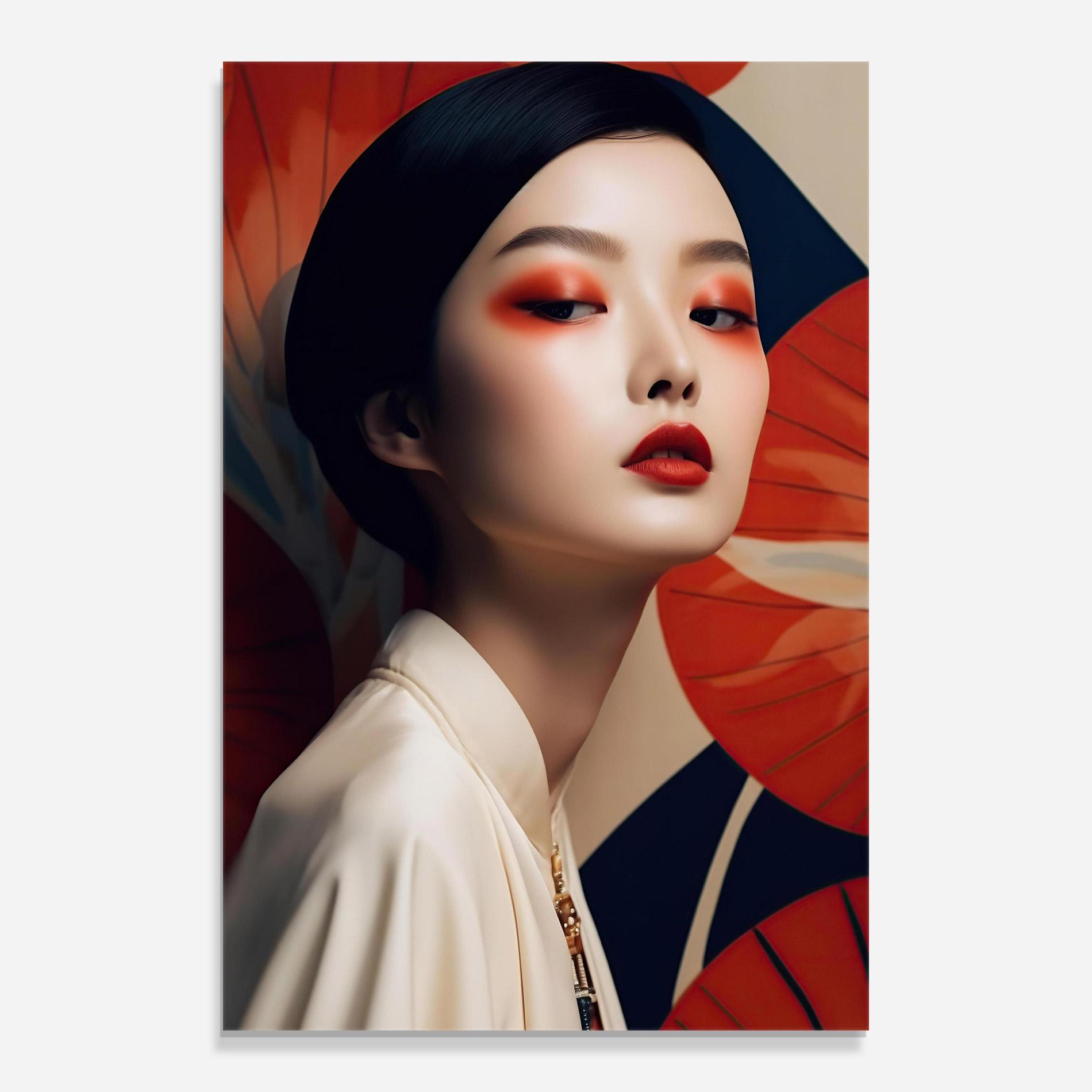 Tablou Sticla Asiatic Red Lips mockup 0