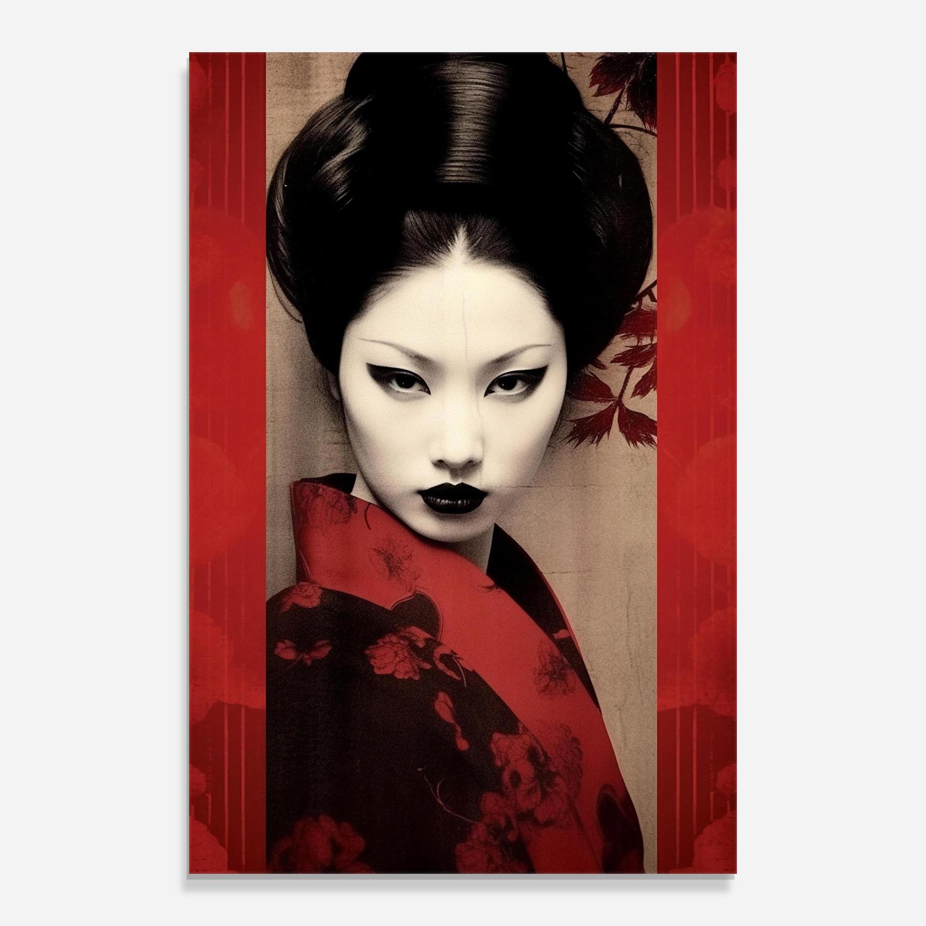 Tablou Sticla Black Asiatic Makeup mockup 0