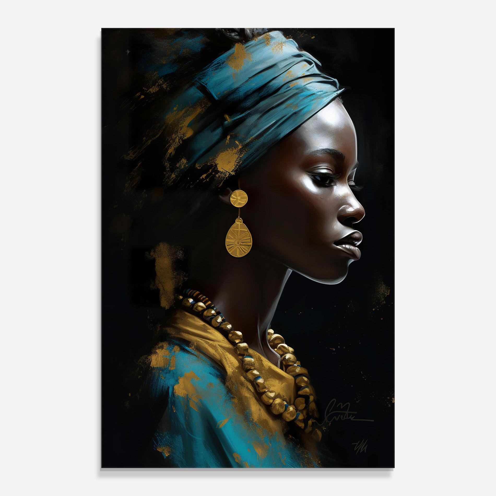 Tablou Sticla Blue Turban mockup 0