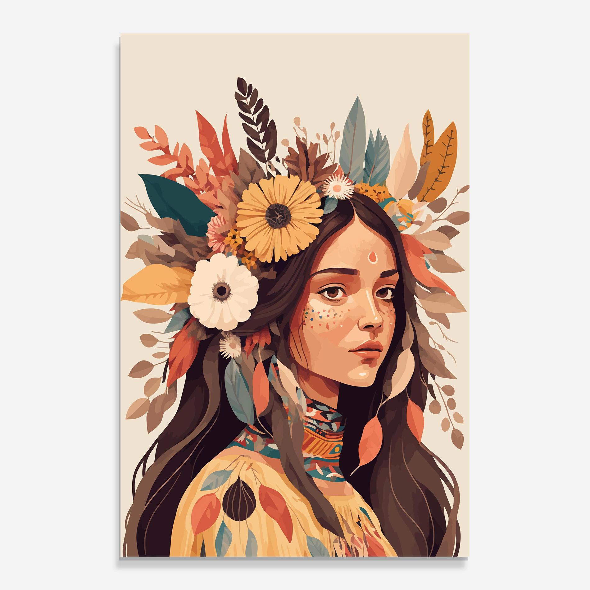 Tablou Sticla Boho Girl mockup 0