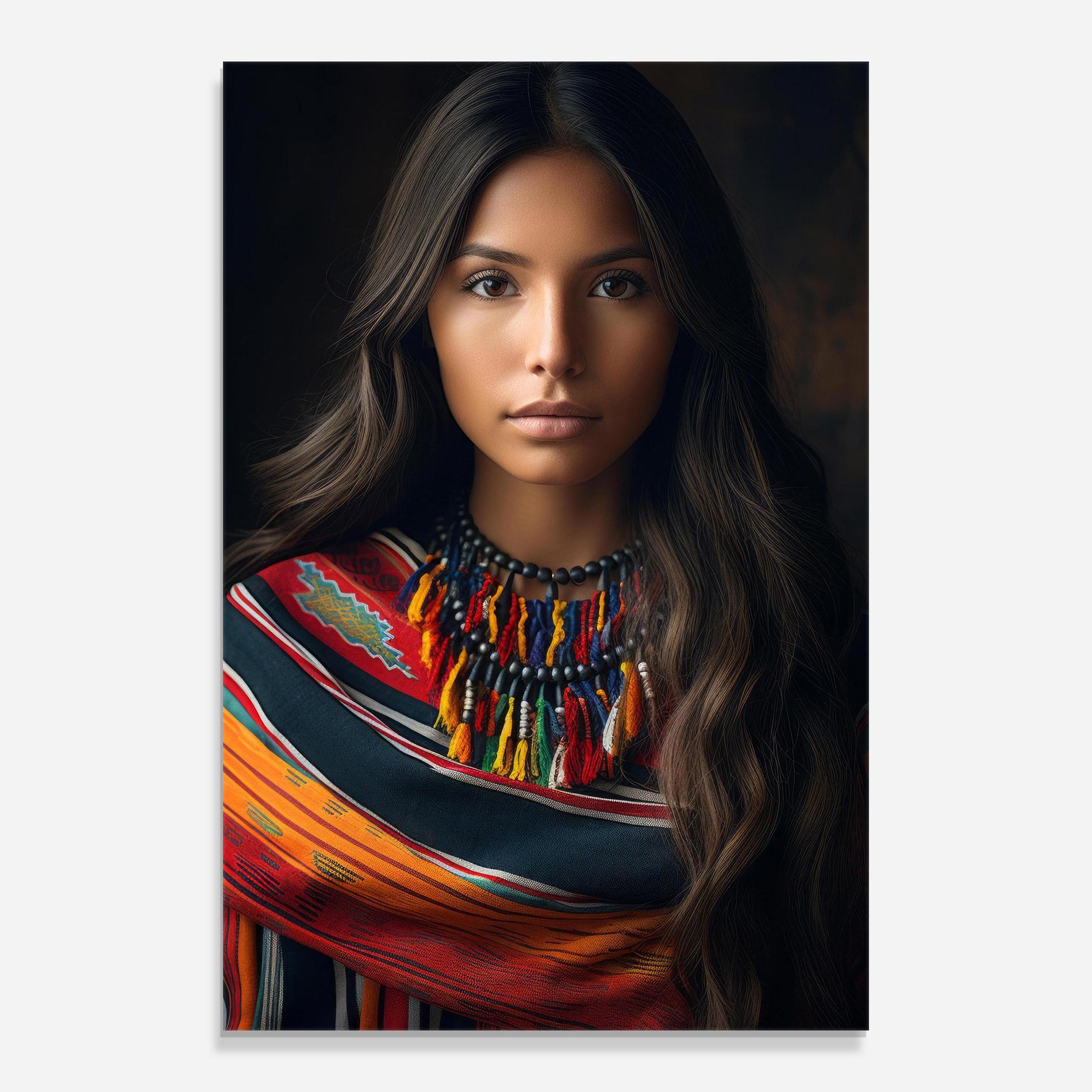 Tablou Sticla Colorful Scarf mockup 0