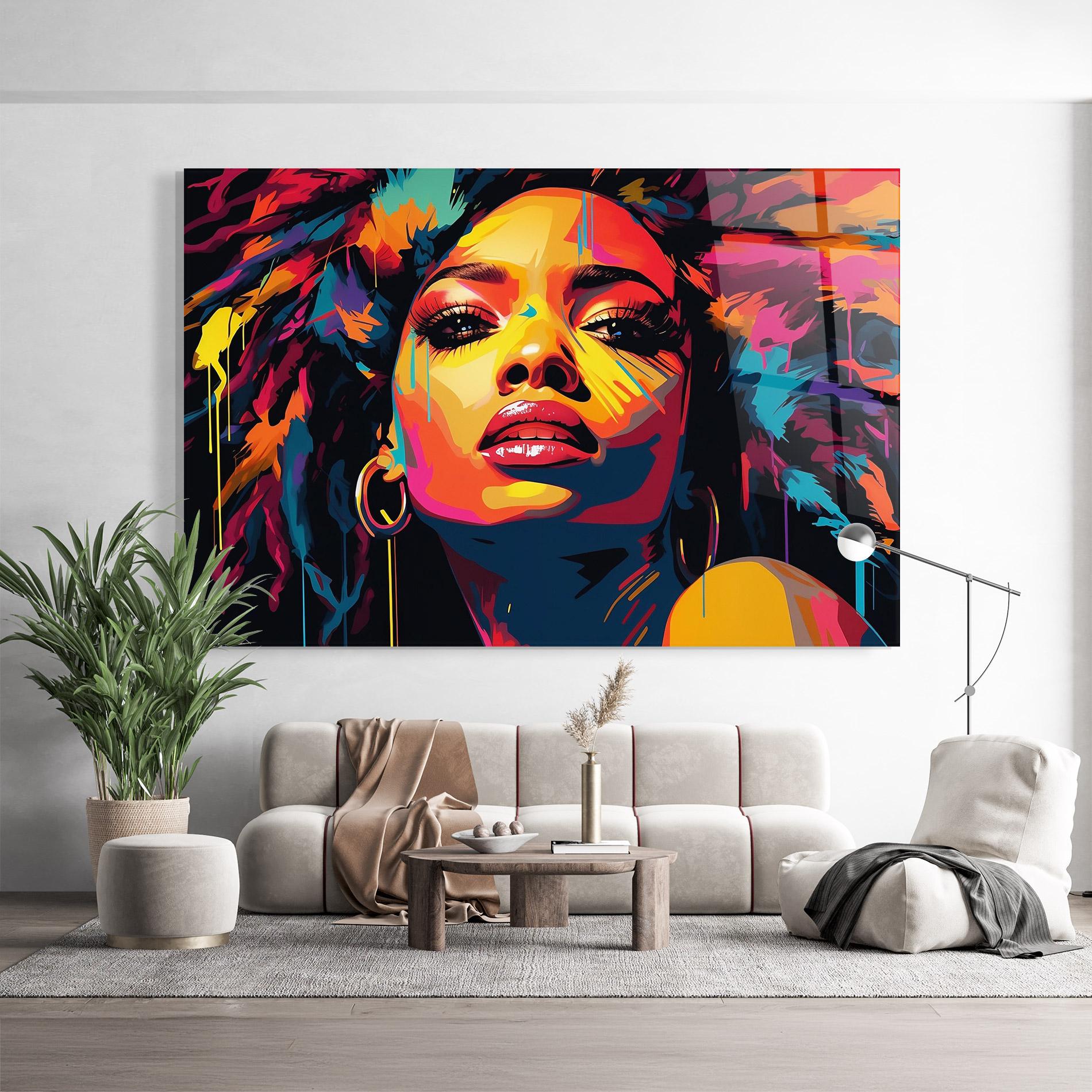 Tablou Sticla Beautiful African Art mockup 9