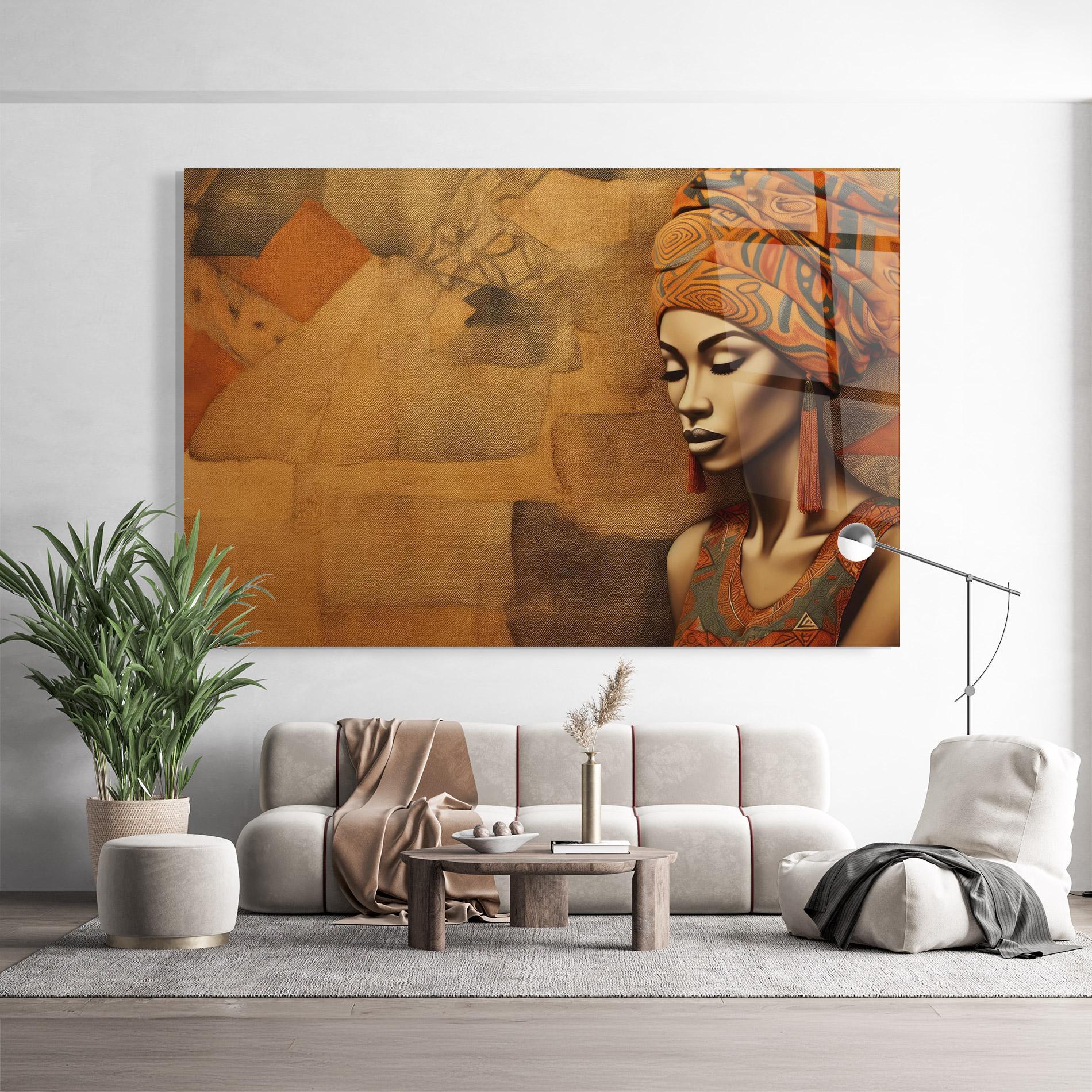Tablou Sticla Contemporary African Art mockup 9