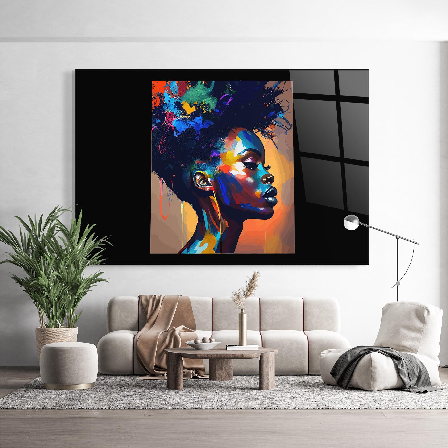Tablou Sticla Woman Art Splash mockup 9