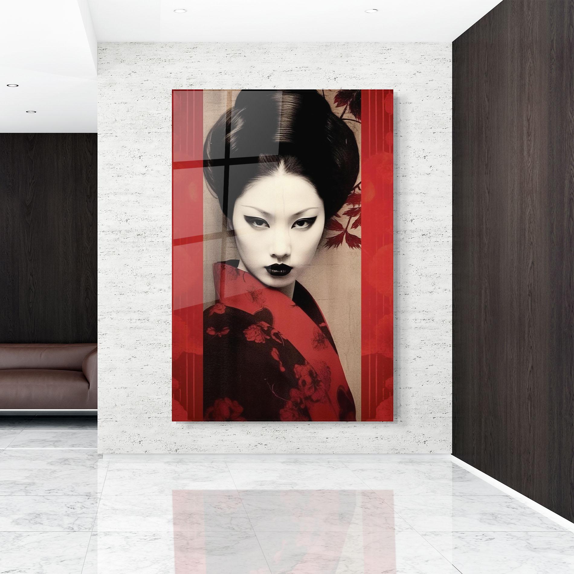 Tablou Sticla Black Asiatic Makeup mockup 9