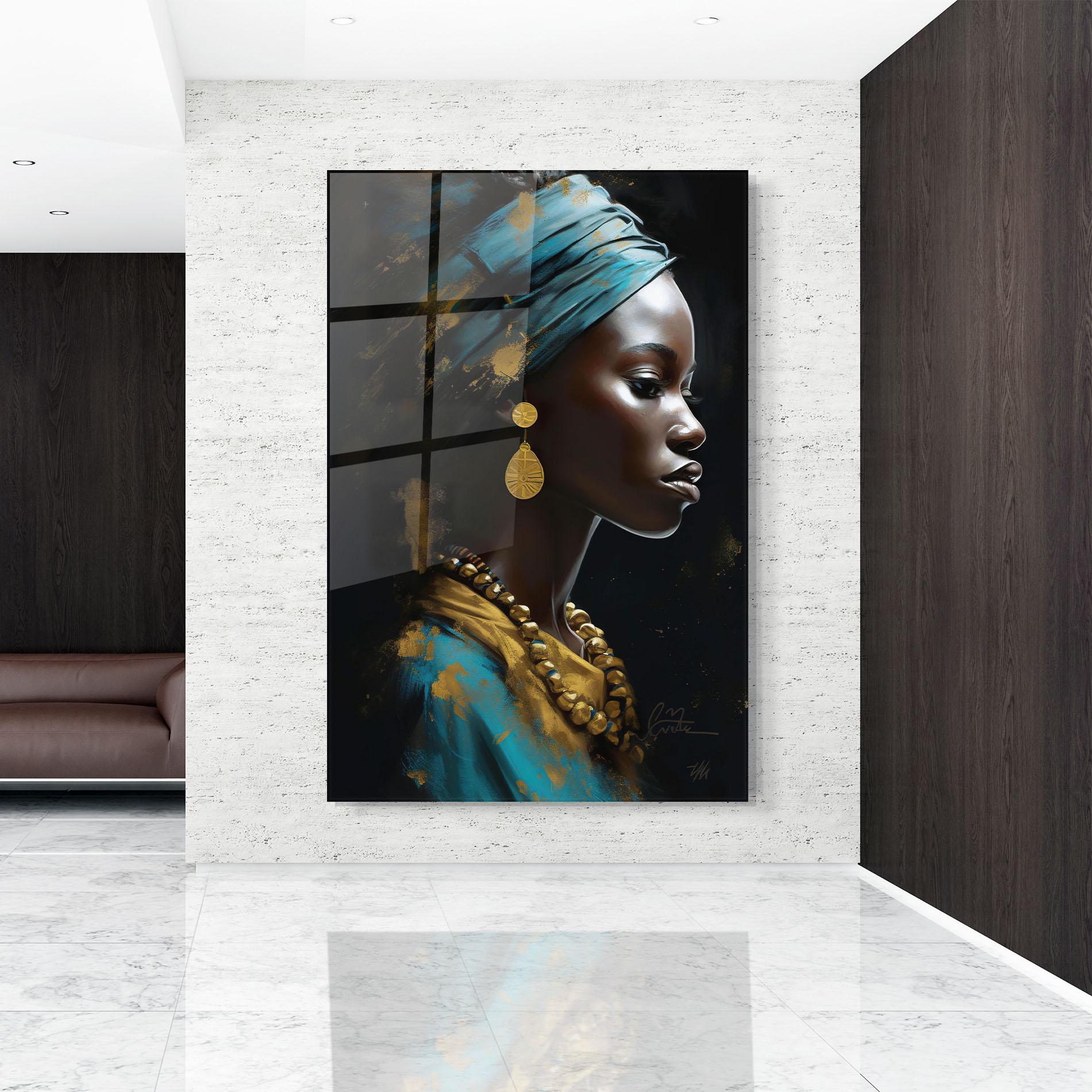 Tablou Sticla Blue Turban mockup 9