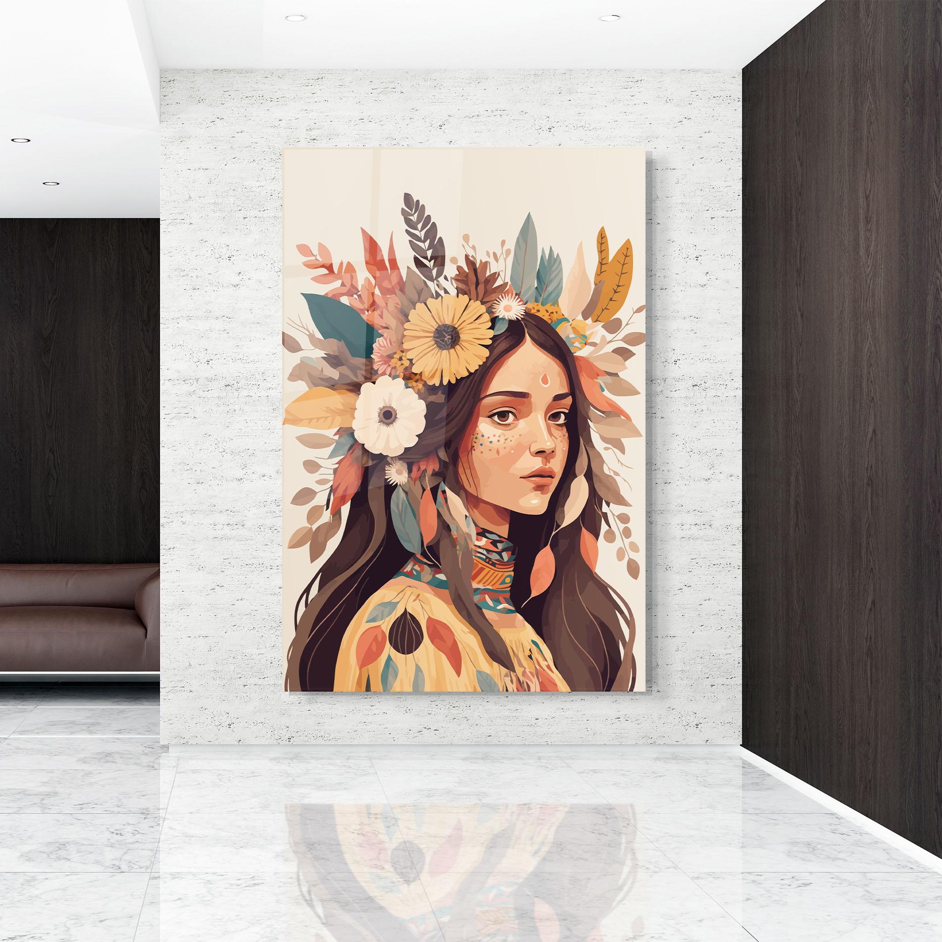 Tablou Sticla Boho Girl mockup 9