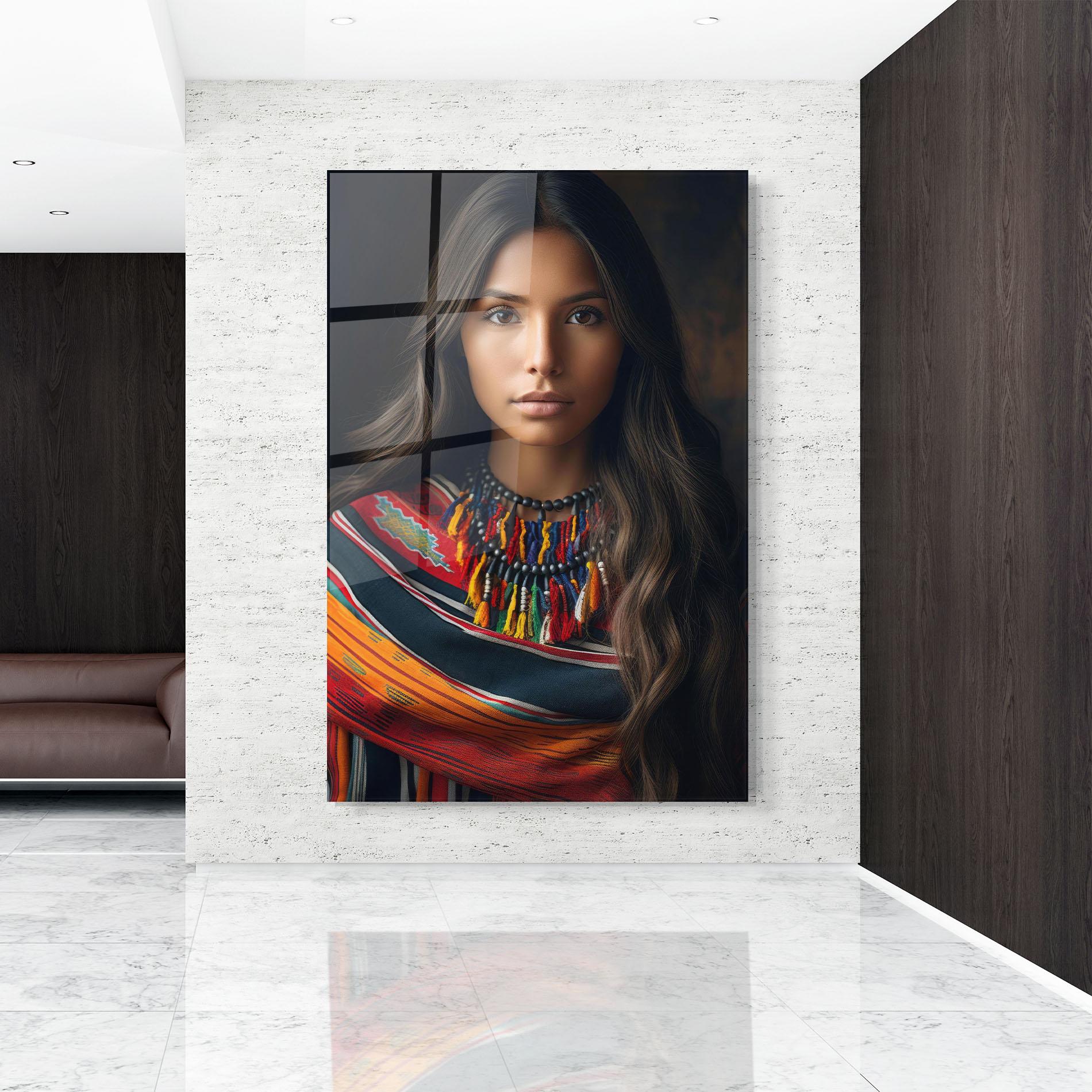 Tablou Sticla Colorful Scarf mockup 9