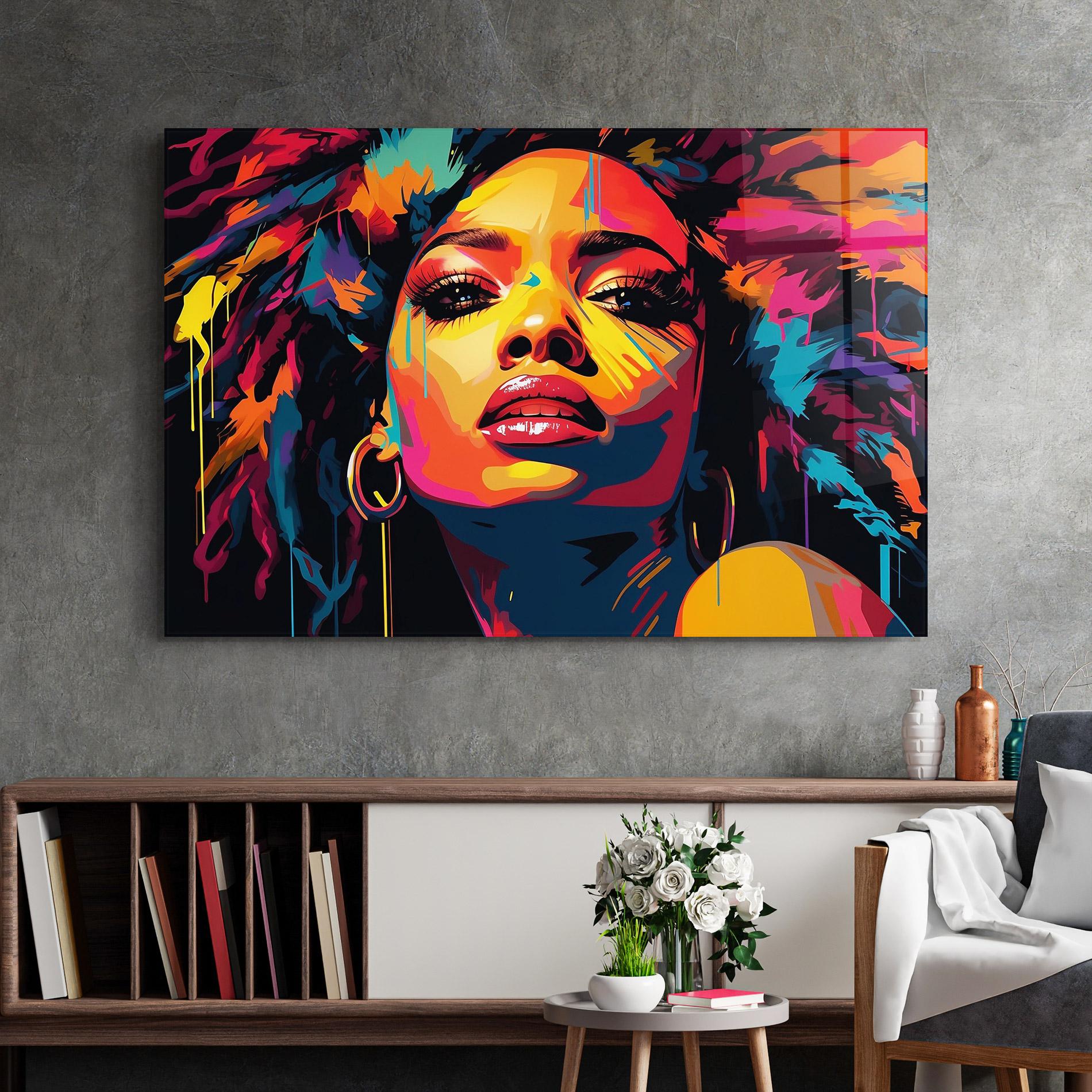 Tablou Sticla Beautiful African Art mockup 2