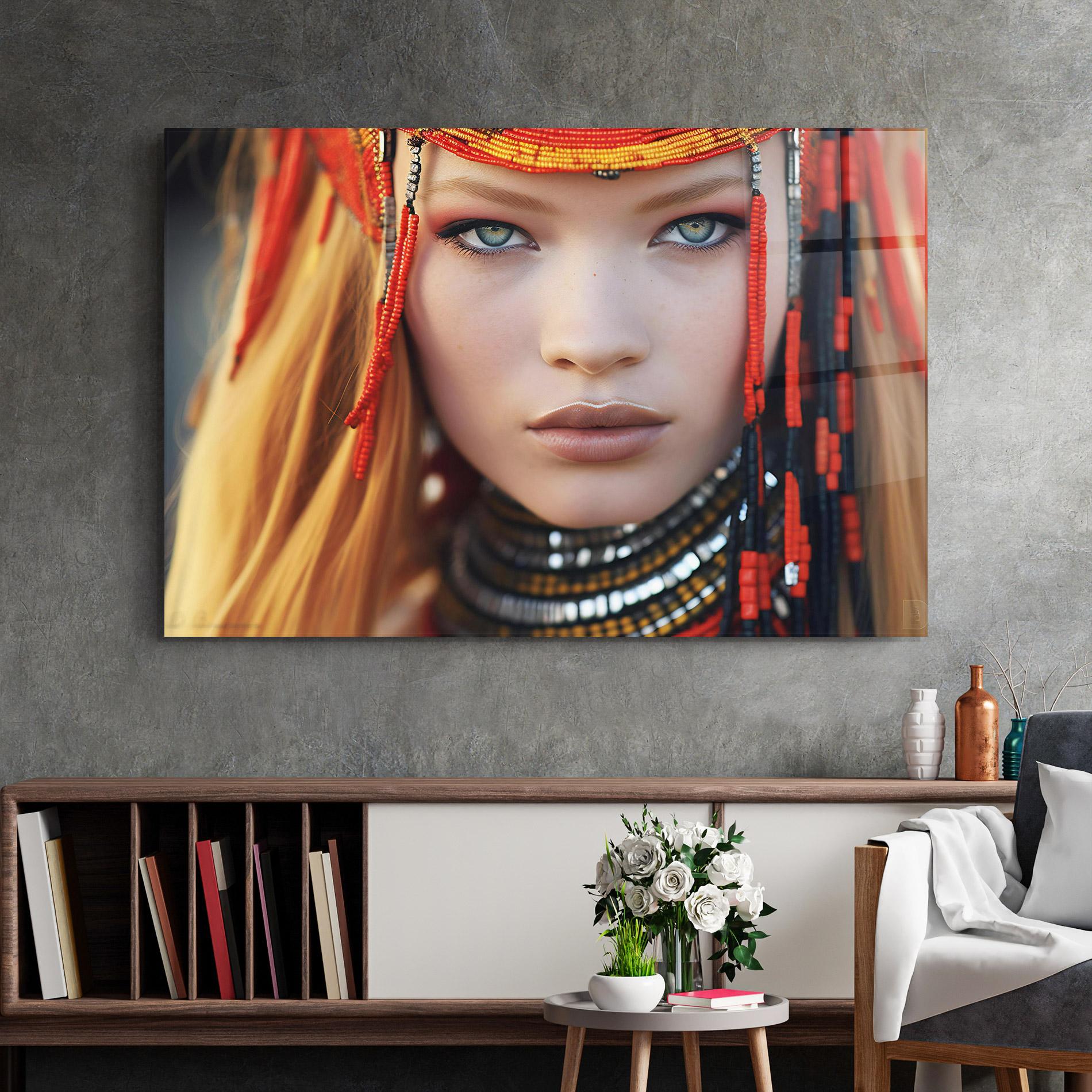 Tablou Sticla Closeup Portrait Pretty Eyes mockup 2