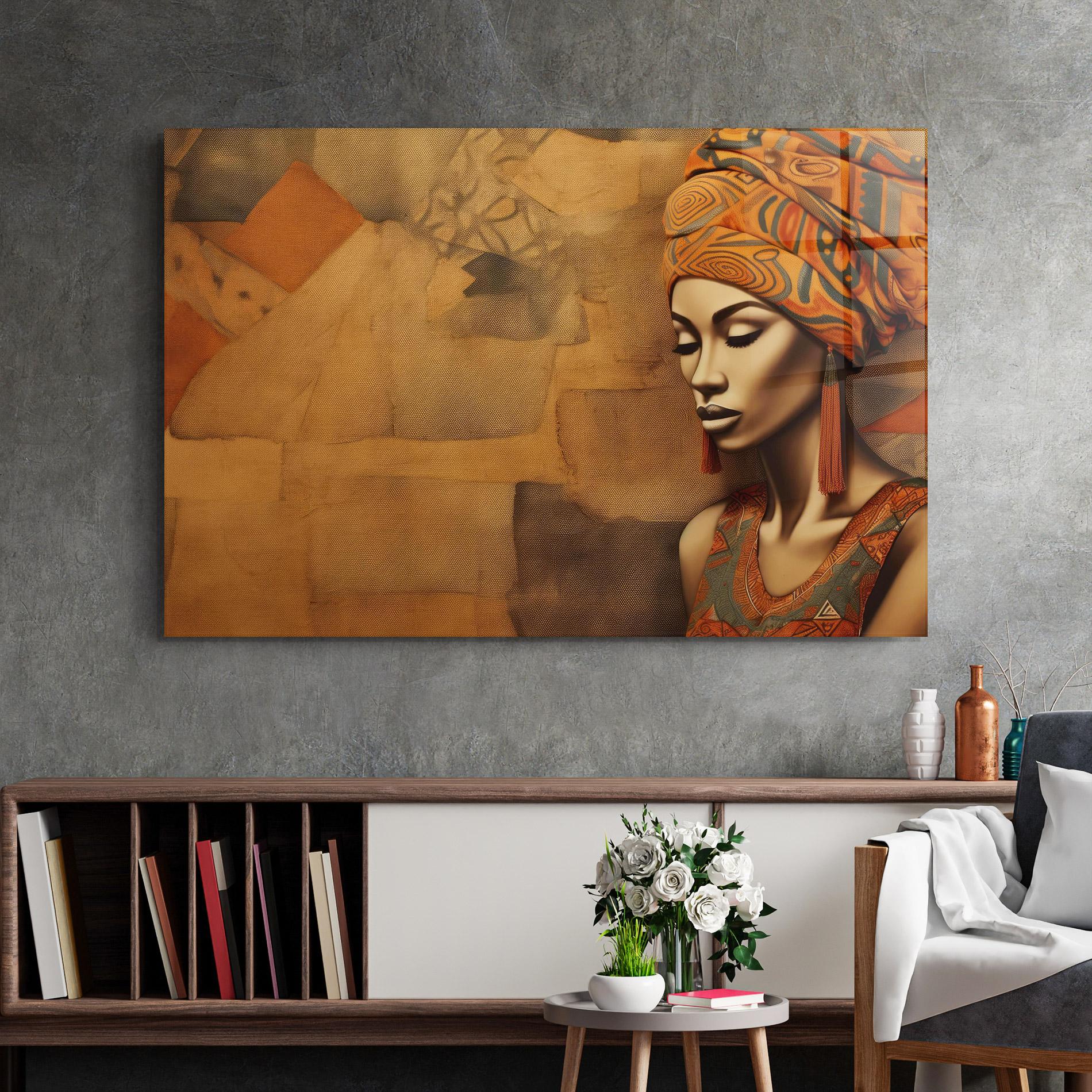 Tablou Sticla Contemporary African Art mockup 2